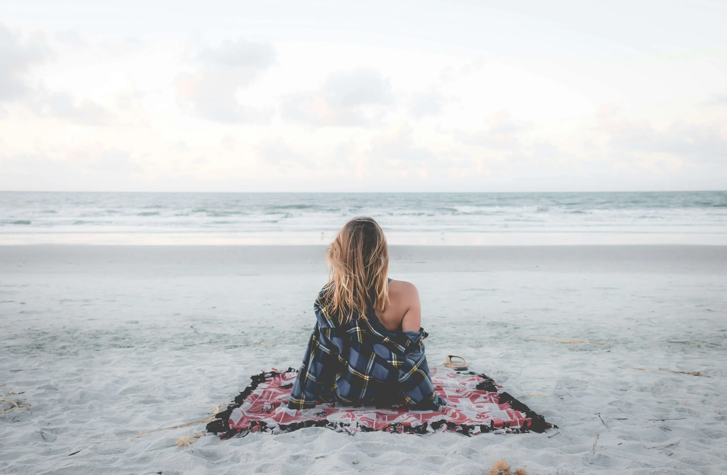 woman relaxing on a beach