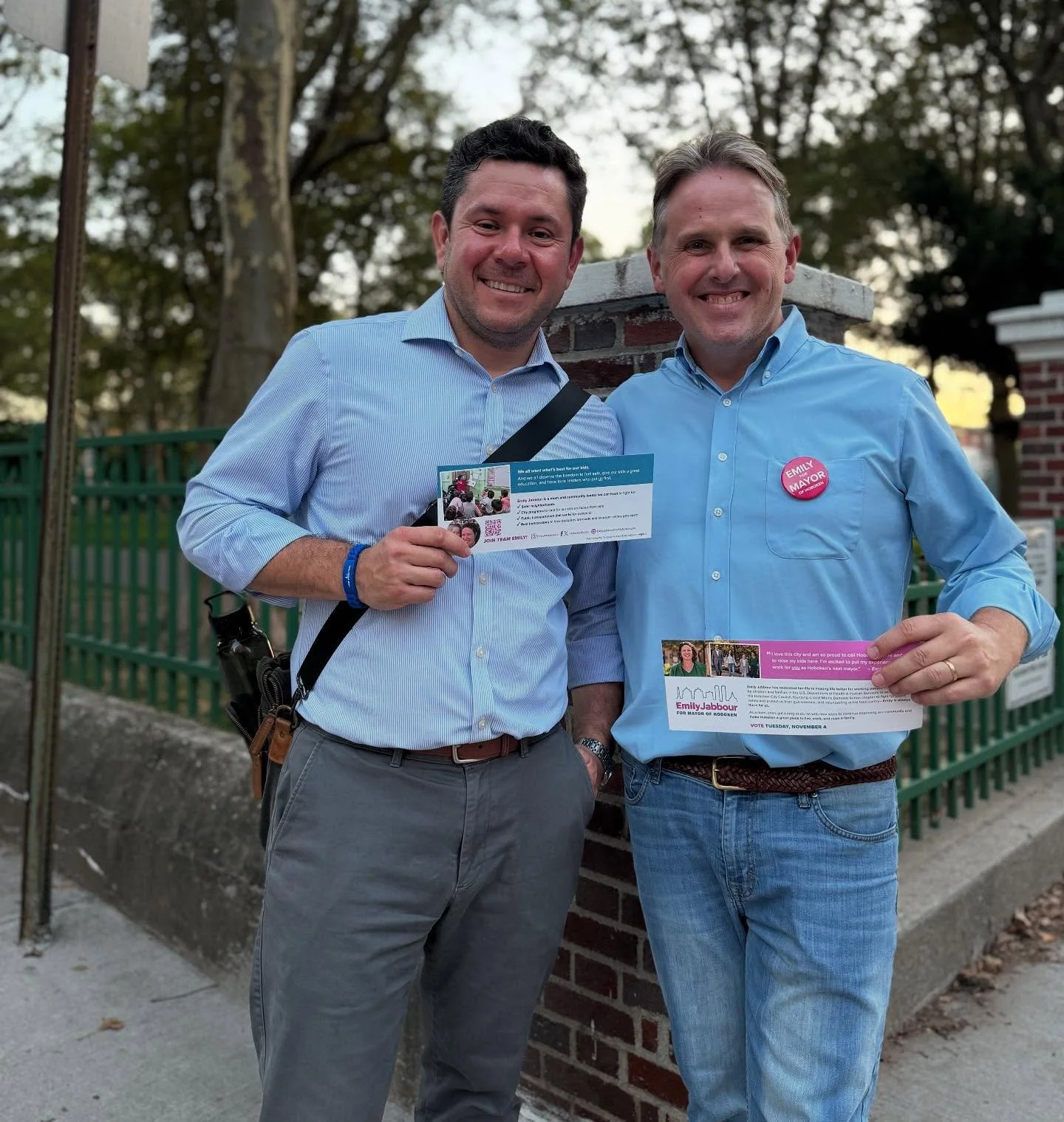 Great day out knocking on doors with my friend and Council-at-Large running mate Steve Firestone. Getting the word out on the best ticket in Hoboken including Caitlin Layson for Council-at-Large and Emily Jabbour (our next Mayor). #TeamEmily @emily4h