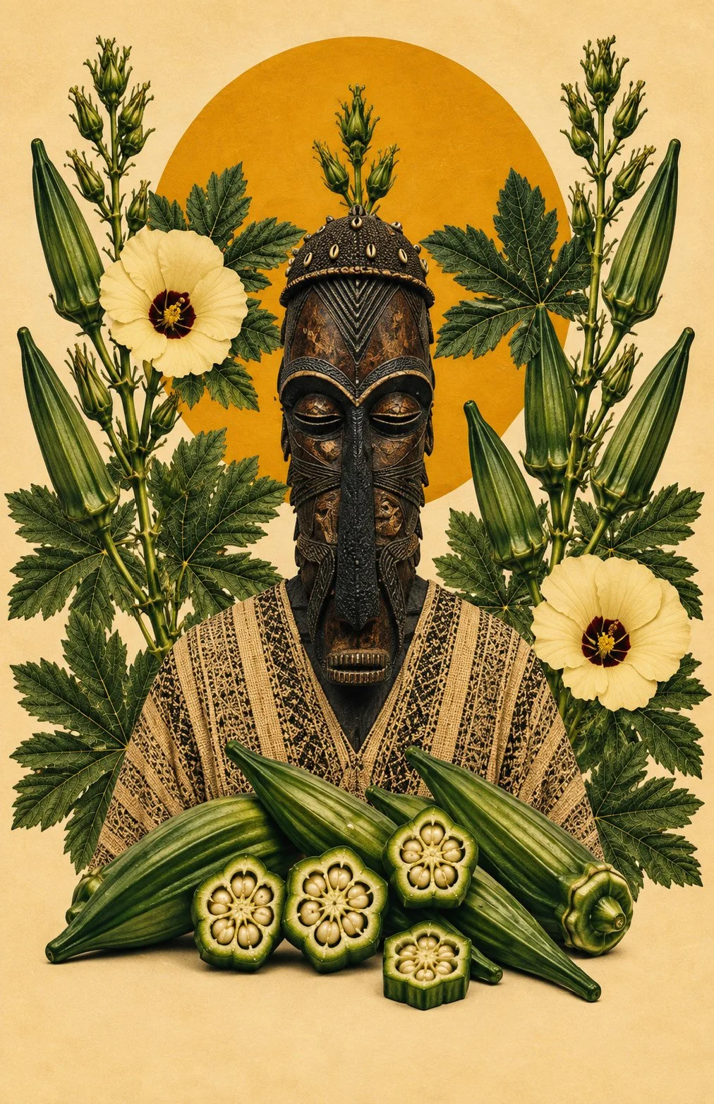 Okra (Portraits of the Carried)  |   Size 13in x 19in   |   Digital collage, Archival pigment print  |   Edition of 15 + 2 AP   |   2026