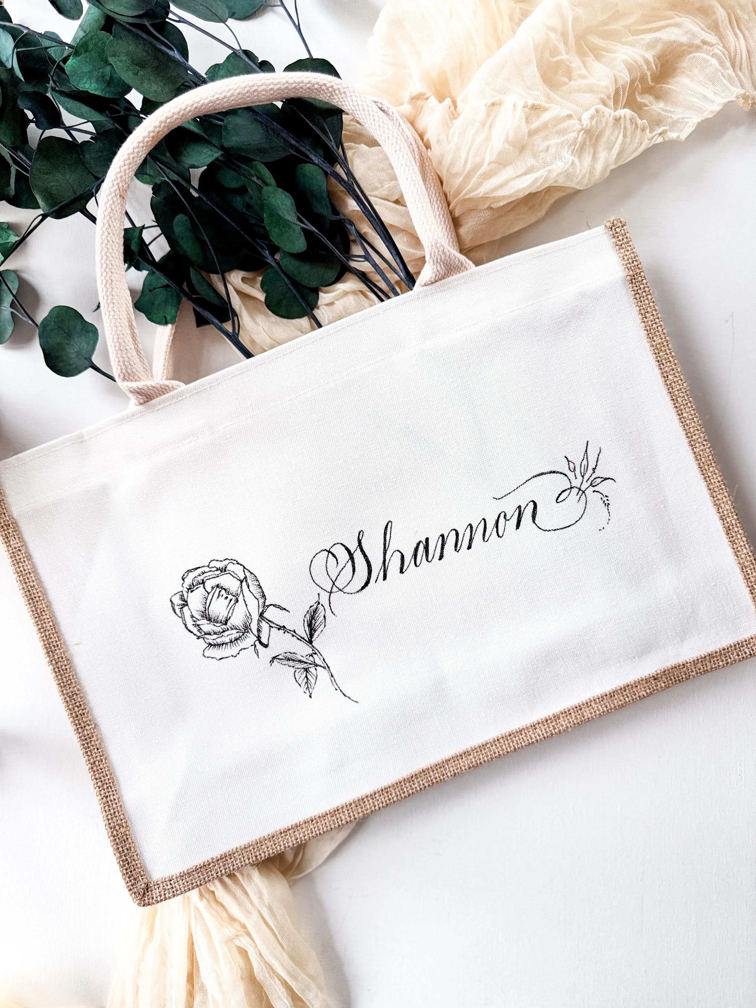 Personalized tote bag by The Graceful Pen Studio