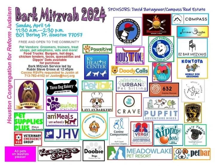 ✡️ #FurFactFriday ✡️
Come join us this weekend for #BarkMitzvah2024! This event is free and open to the community. There will be a variety of pet vendors, food trucks, and a special service for all canines! Stop by our booth and pick up a goodie bag!