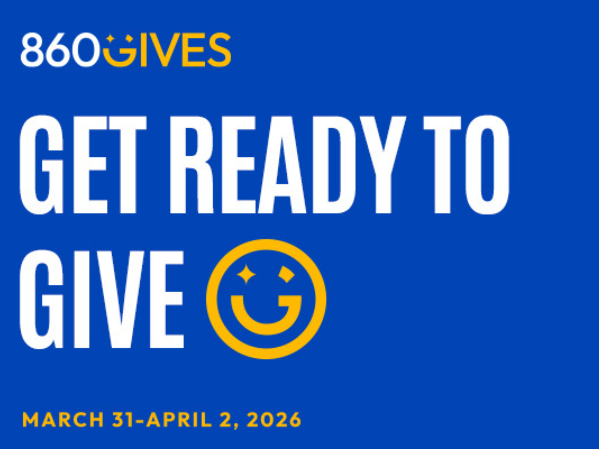 Event poster for 860Gives with South Park Inn on March 31st through April 2nd 2026. Get ready to give!