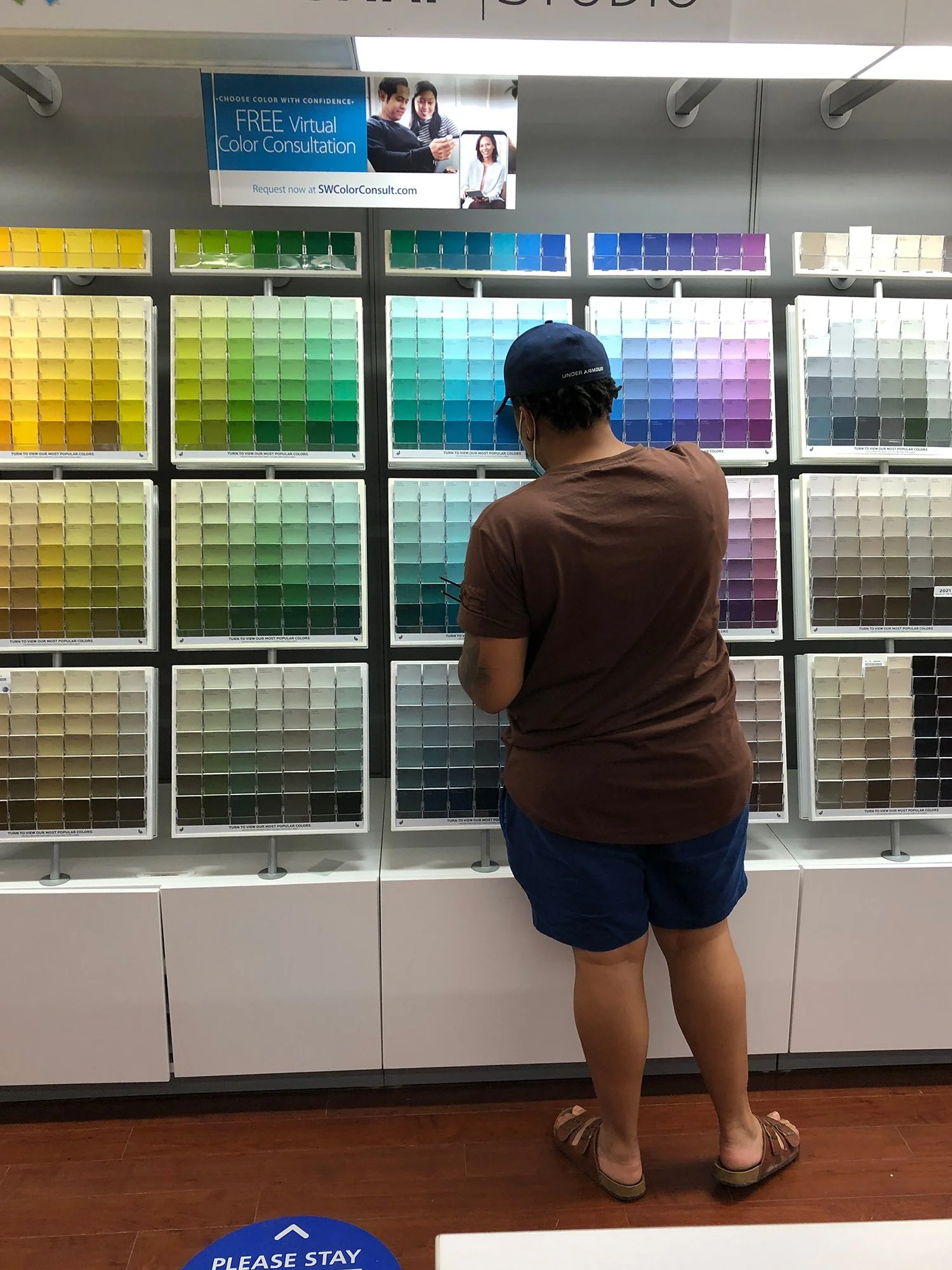 Simone contemplating paint colors
Photo courtesy of Emily Balsley