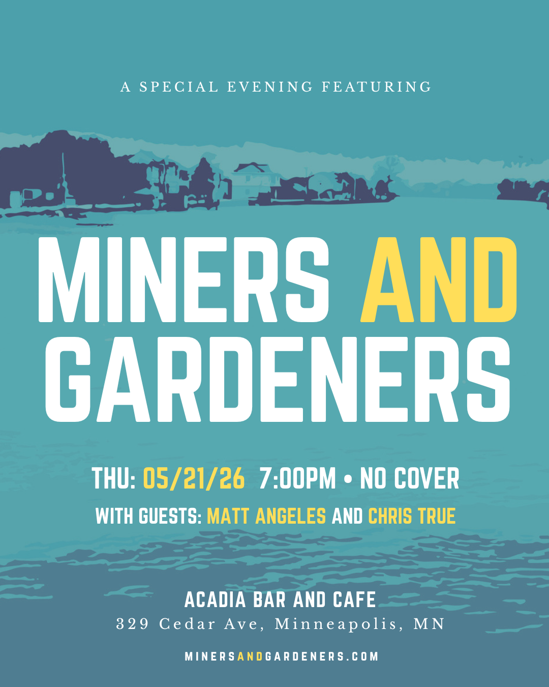 show poster for Acadia cafe on 5/21/26