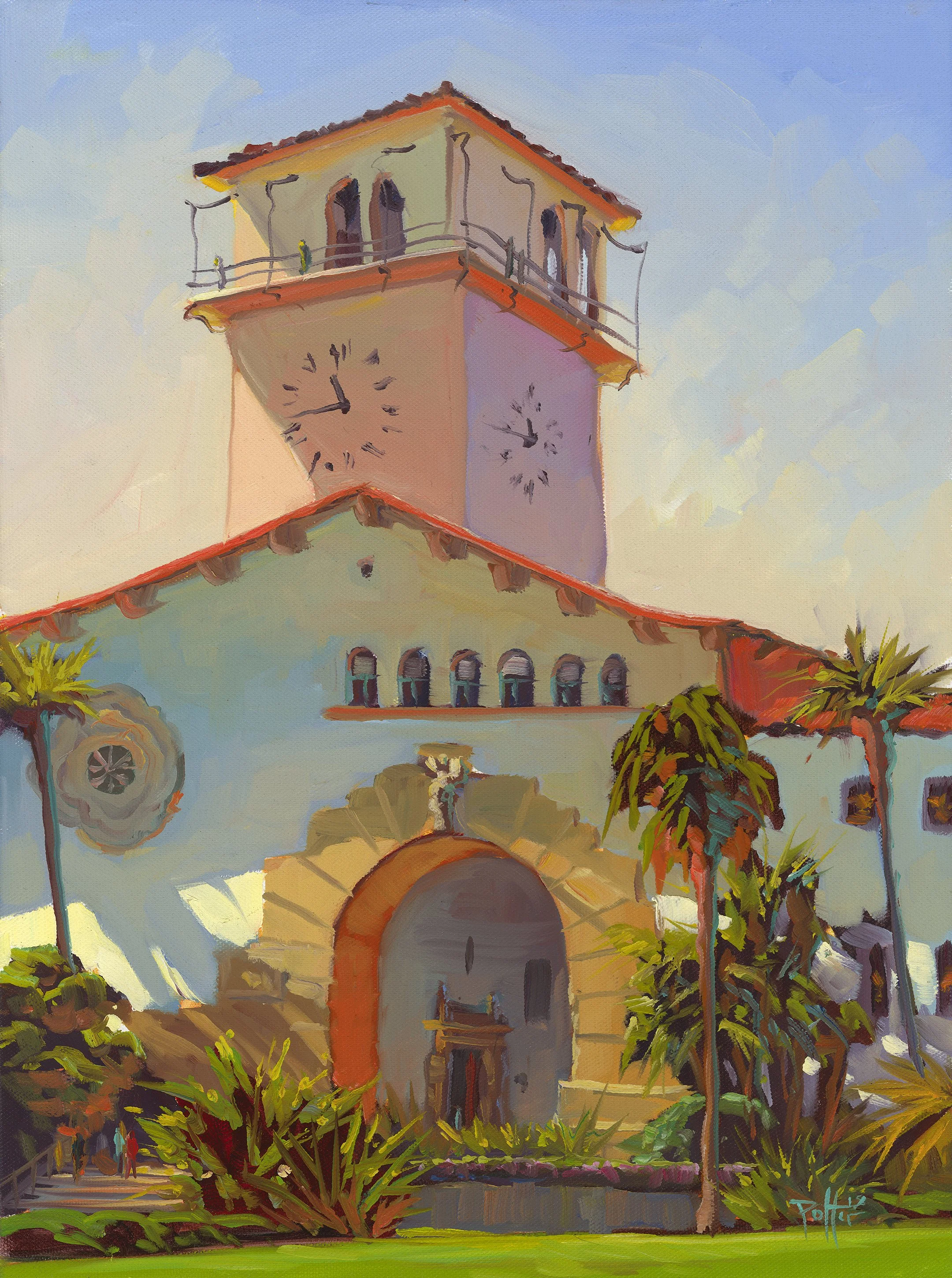 SB Courthouse, Sunken Garden, Shadows Before Noon, (X2) 32x24, 2018