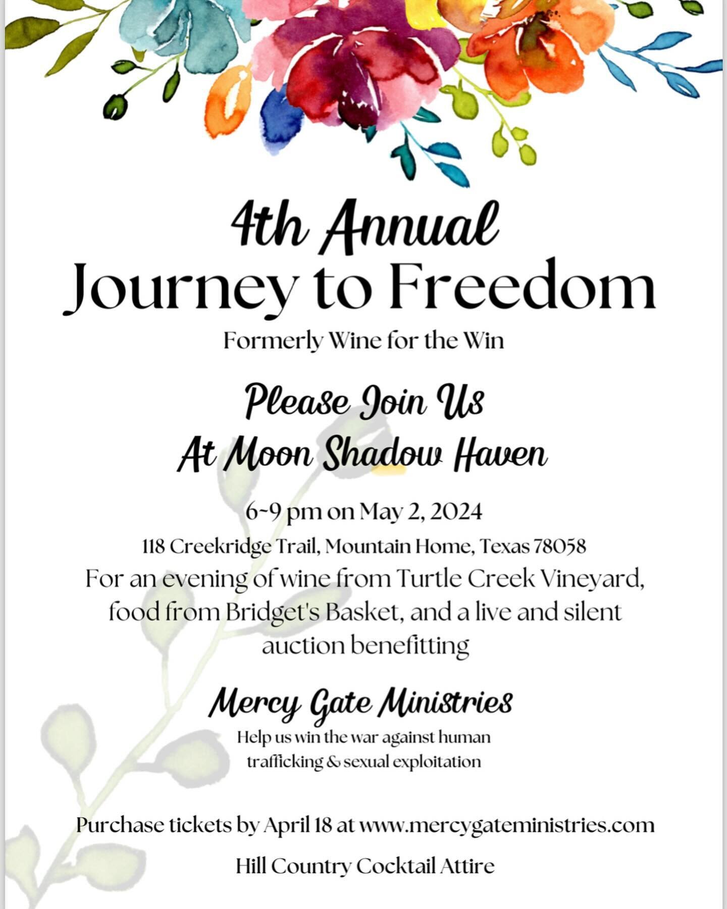 ⭐️Amazing event!⭐️ Don&rsquo;t miss your opportunity to support this outstanding organization @mercy_gate_ministries and their efforts in our community ❤️ @turtlecreek_olivesandvines @moonshadowhaven