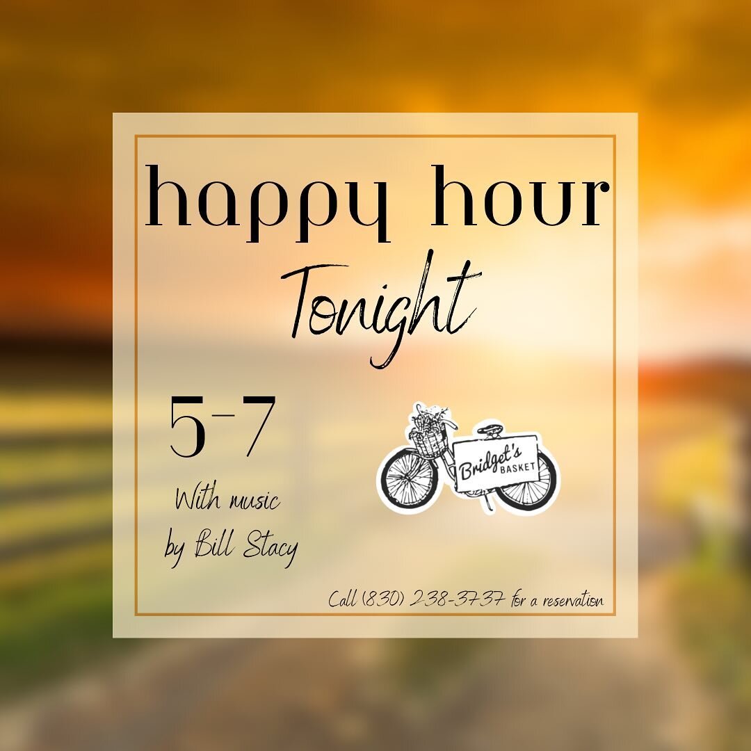 ⭐️Happy Hour Tonight!⭐️

5-7pm with music by the talented Bill Stacy! 🎶🎶

We can&rsquo;t wait to see y&rsquo;all there!