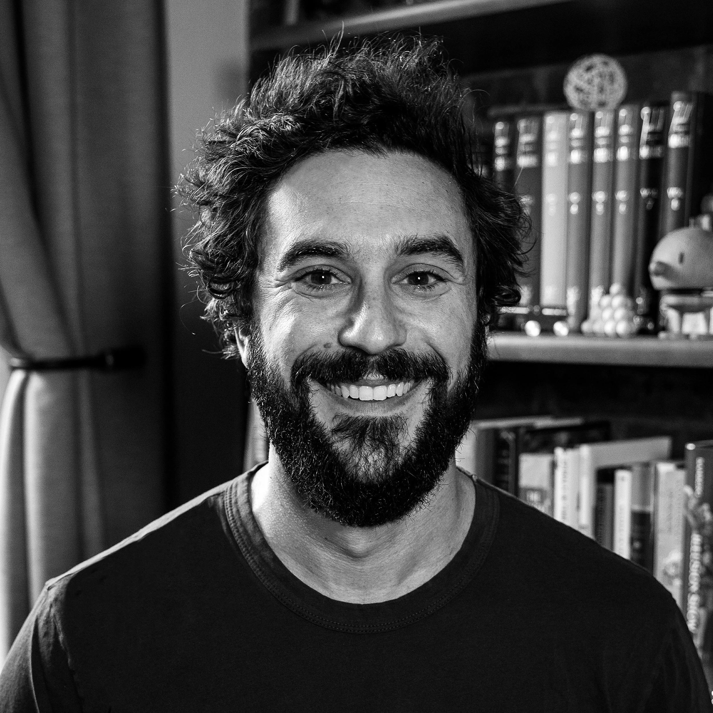 Children’s book author and Art of Play co-owner Adam Rubin in a portrait