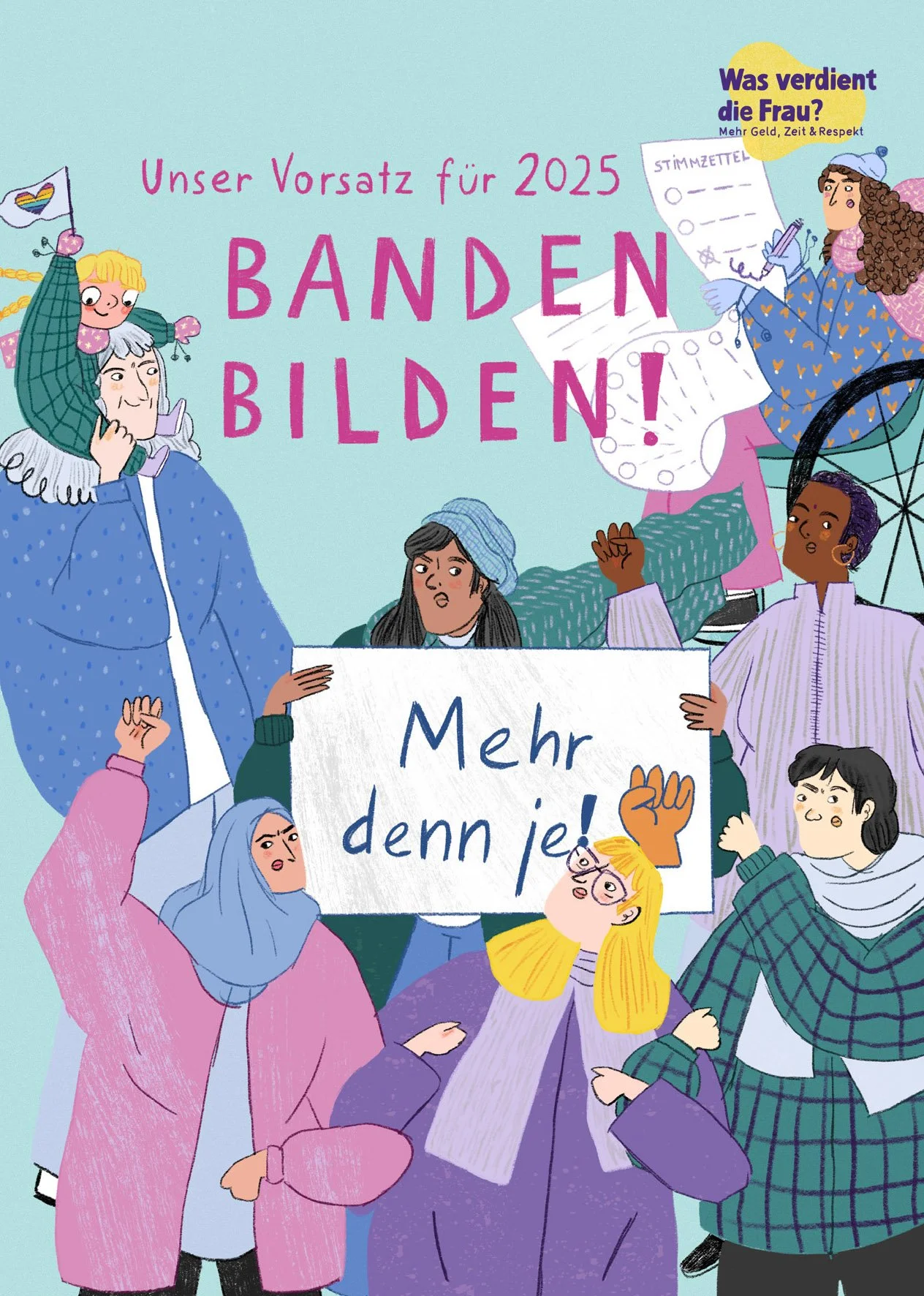 Was verdient die Frau - Neujahrskarte