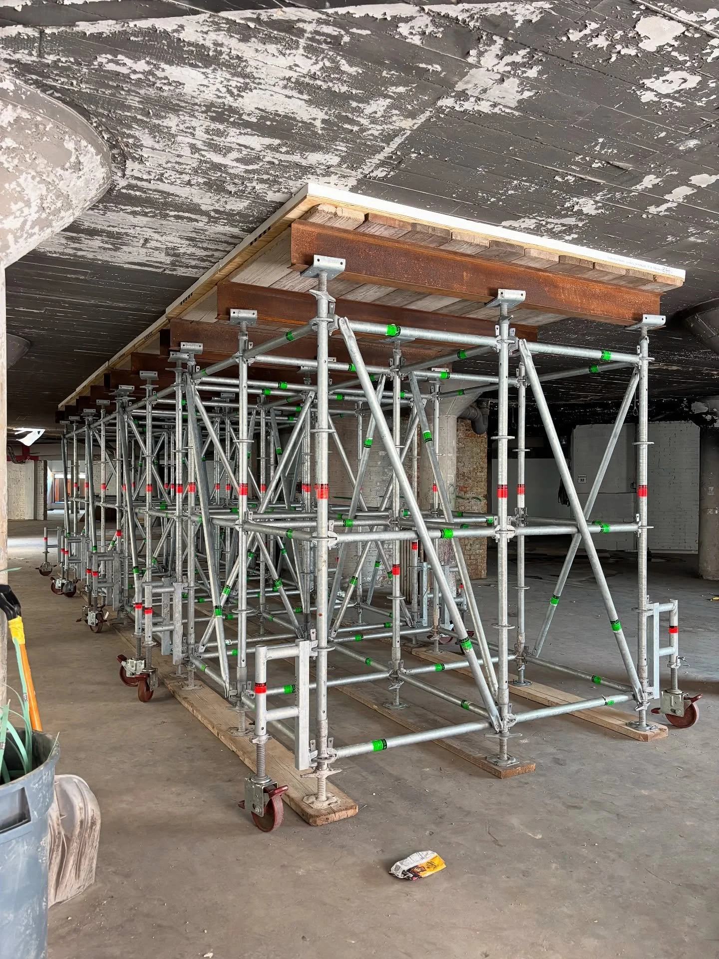 Rolling catch-deck towers for our client to remove portions of a concrete slab. 
@layherna 
If you need scaffolding for your project—Look No Further. 
 
βοΈ • Call Black Cat Scaffold!
π‍β¬ • (312) 416-7654
π§ • info@blackcat