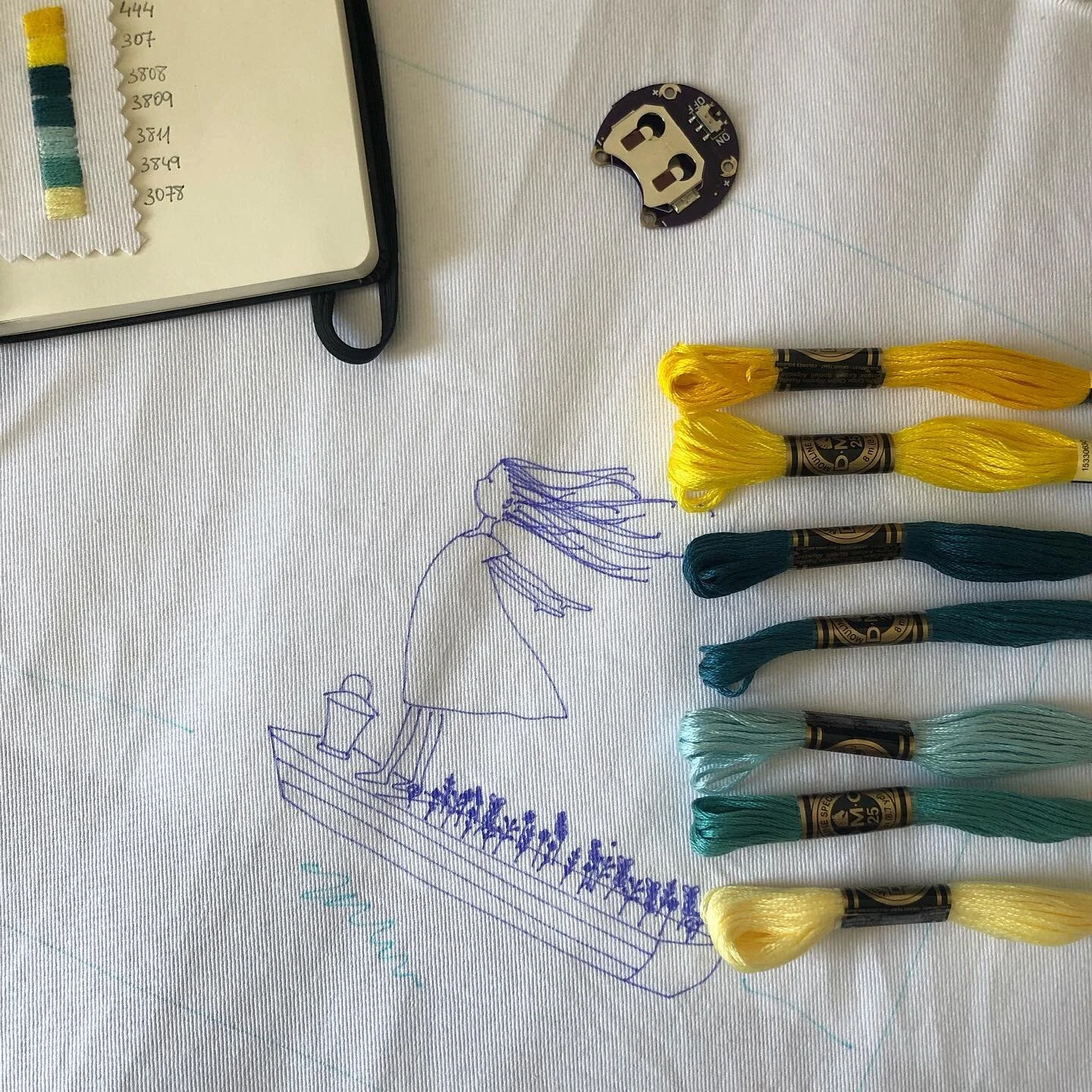 Nuevo proyecto a la vista #workinprogress #electrobordado #techembroidery