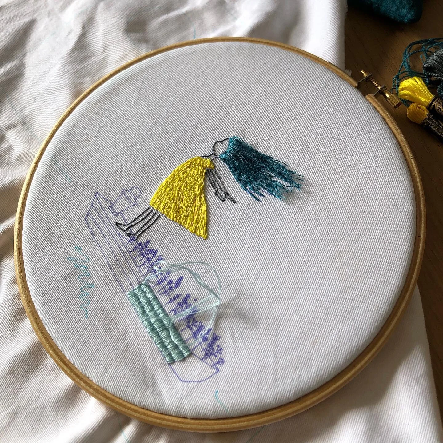 Poco a poco, puntada a puntada voy avanzado #workinprogress #electrobordado #techembroidery