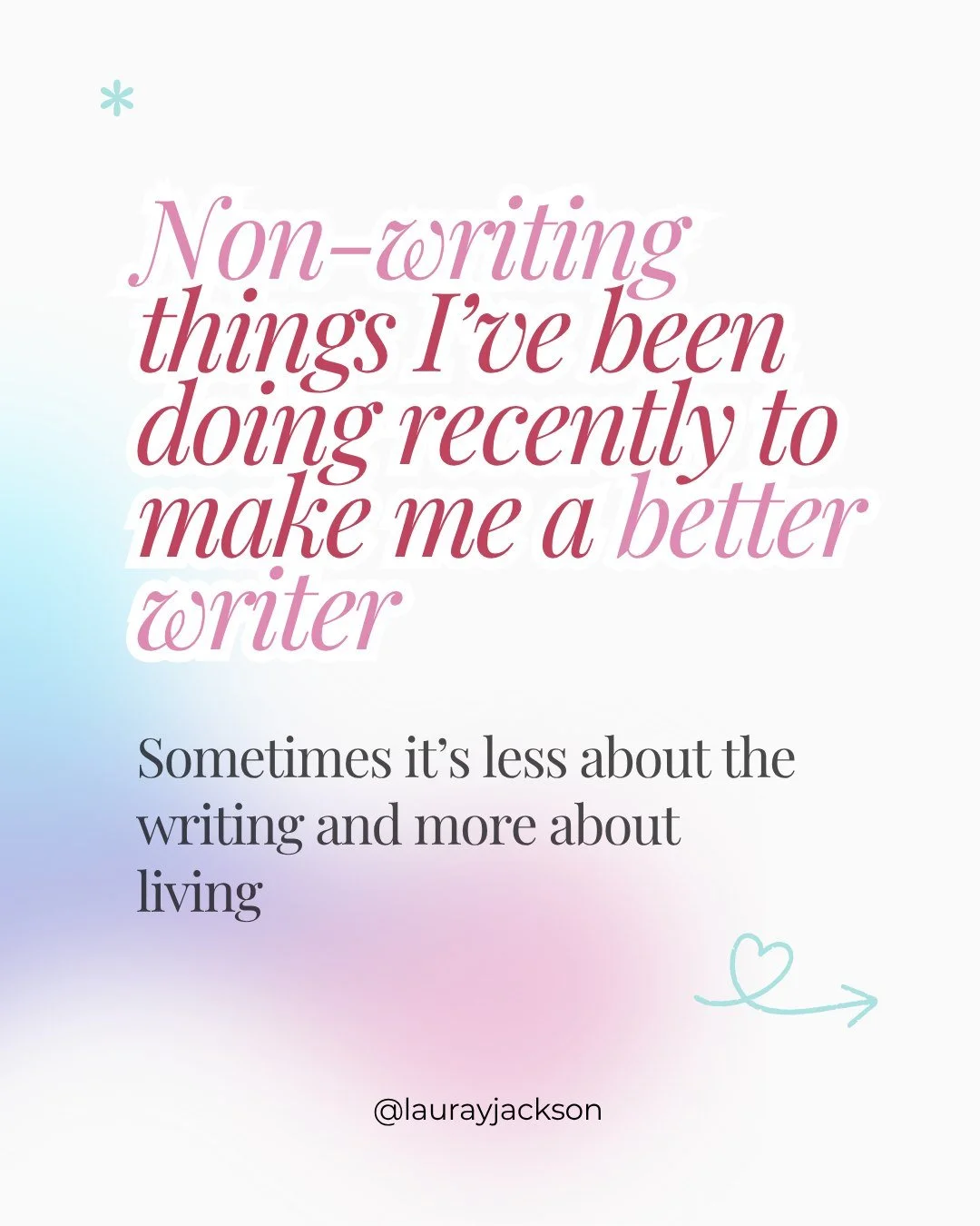 Sometimes the work AROUND the work is the biggest help of all. 

Reading books that remind you why creativity matters, thinking about your values, your family, your health, goals, and the kind of life you actually want to build. 

It can look like wo
