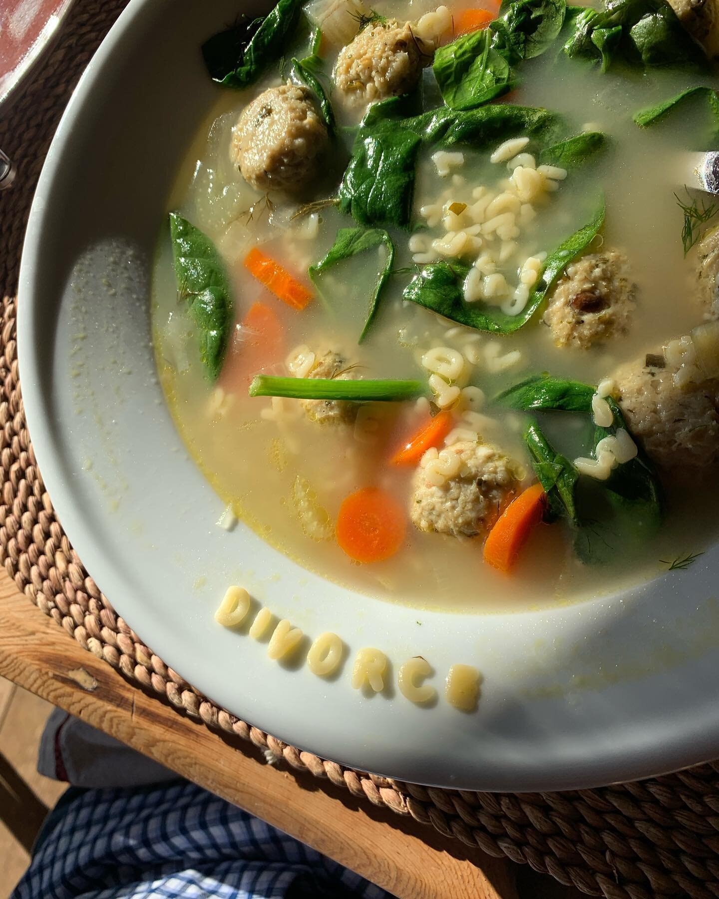 The fun our guests have when we put Alphabet pasta in Italian wedding soup&hellip; and it&rsquo;s not my plate!X!X