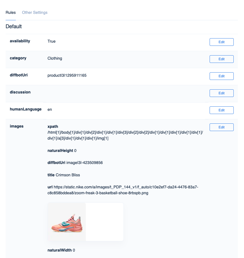 Diffbot Dashboard: Custom APIs