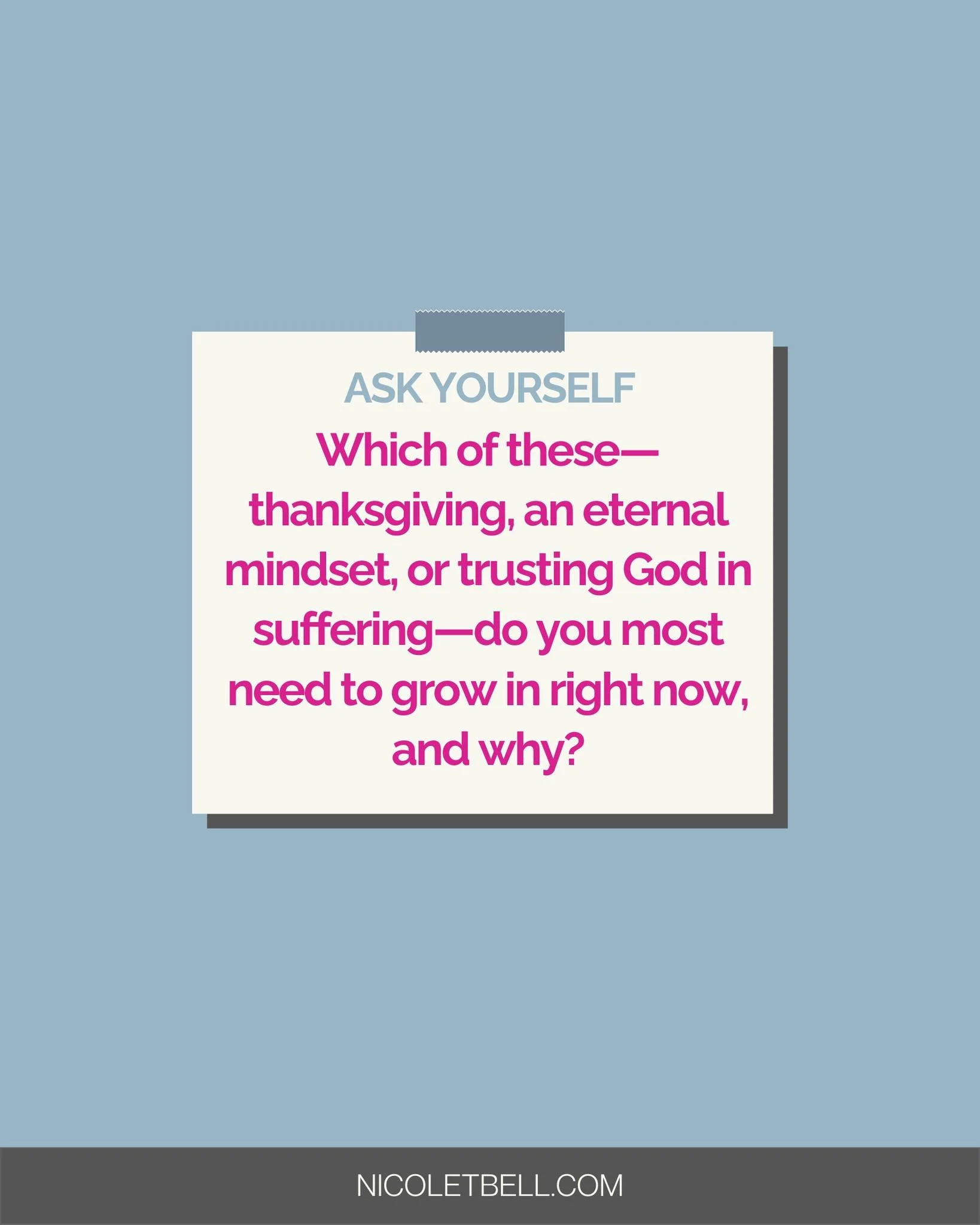 Joy isn&rsquo;t found in perfect circumstances&mdash;it&rsquo;s rooted in the presence of Jesus. 💛

In Philippians 1, Paul reminds us that a joyful life is shaped by thanksgiving, an eternal mindset, and the trust that God is still at work&mdash;eve