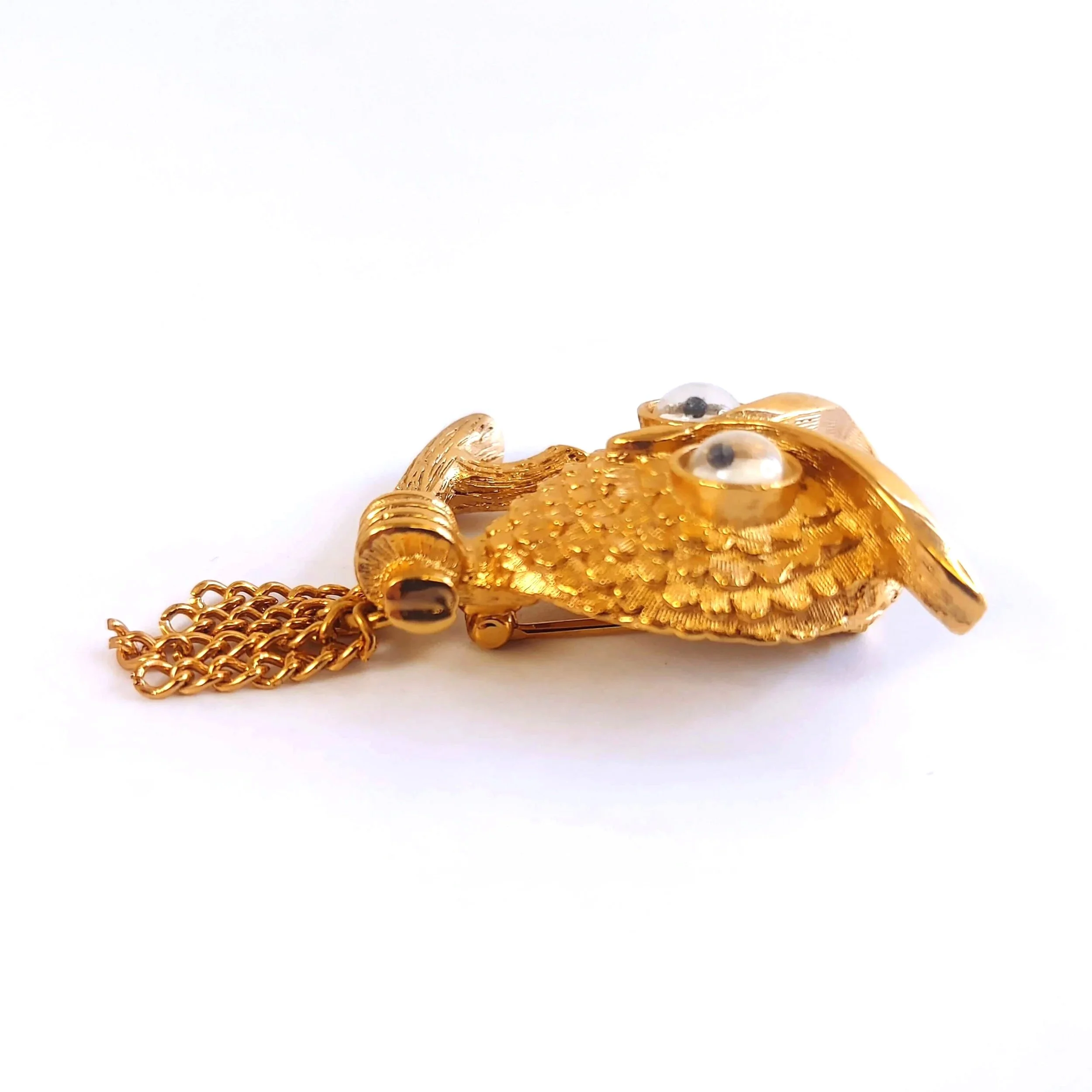 Vintage 1970s Avon "Wise Guy" Owl Brooch