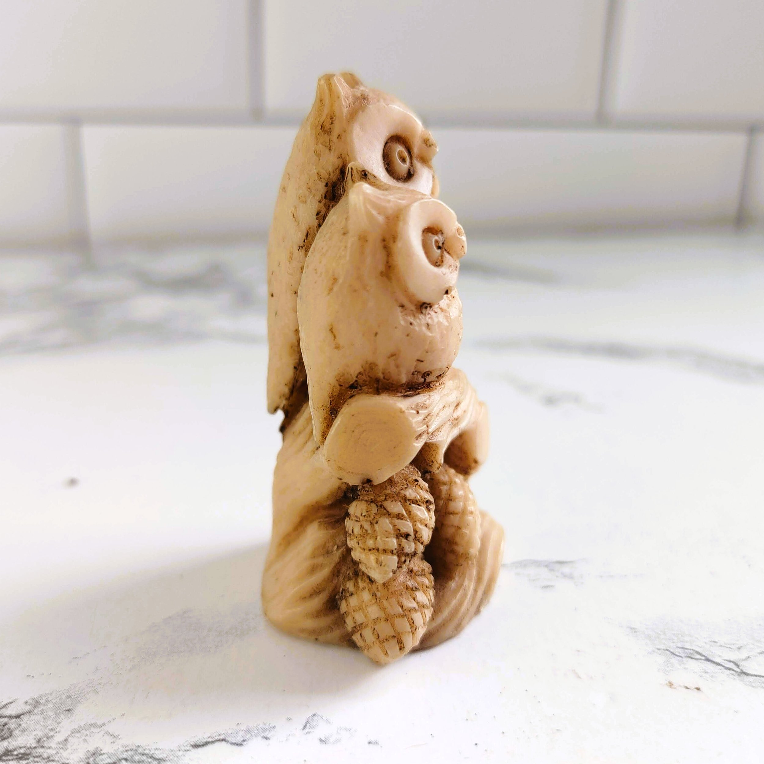 Vintage Wony Resin Owl Figurine - Made in Italy