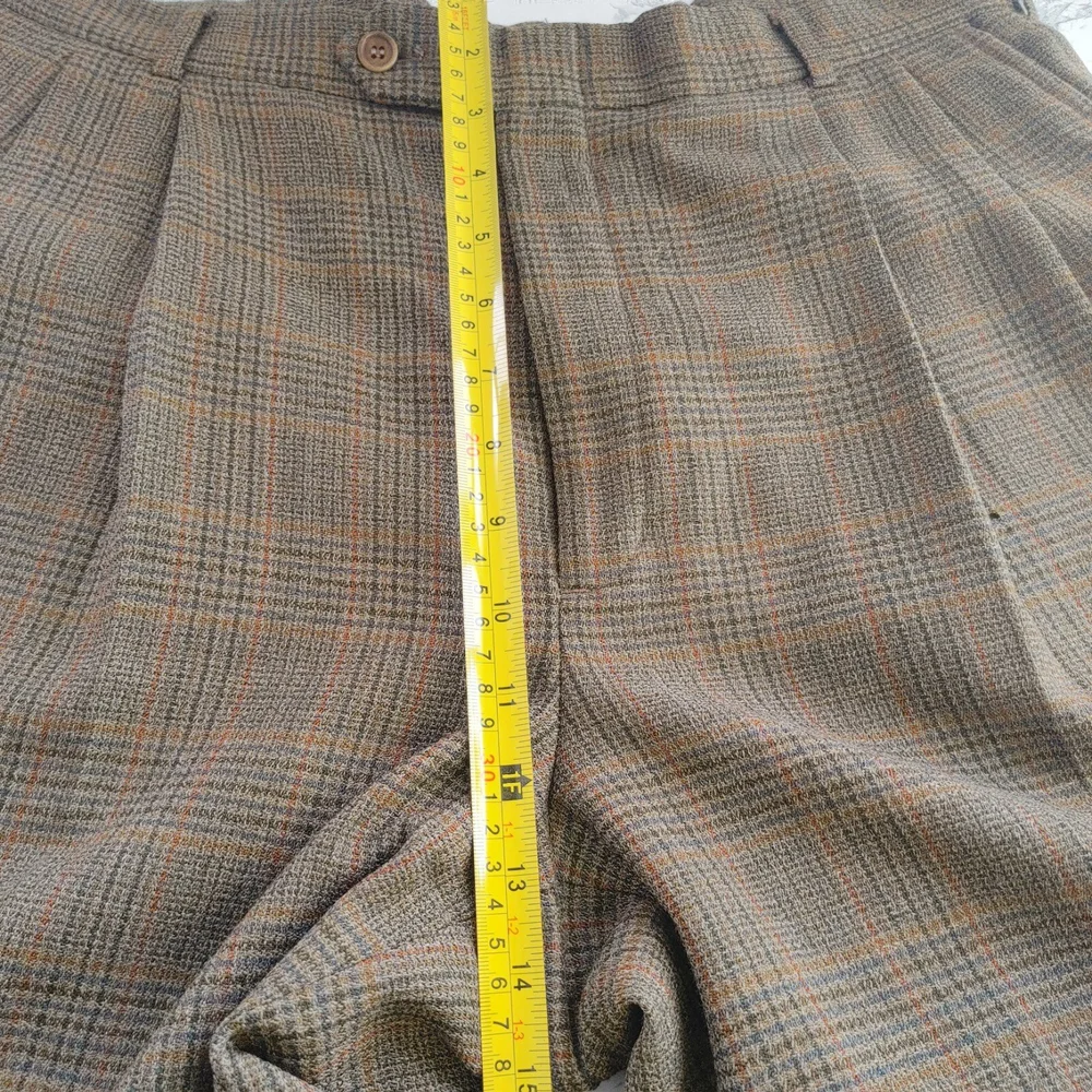 Vintage Barry Bricken Size 14 Pants Women Brown Wool Pleated