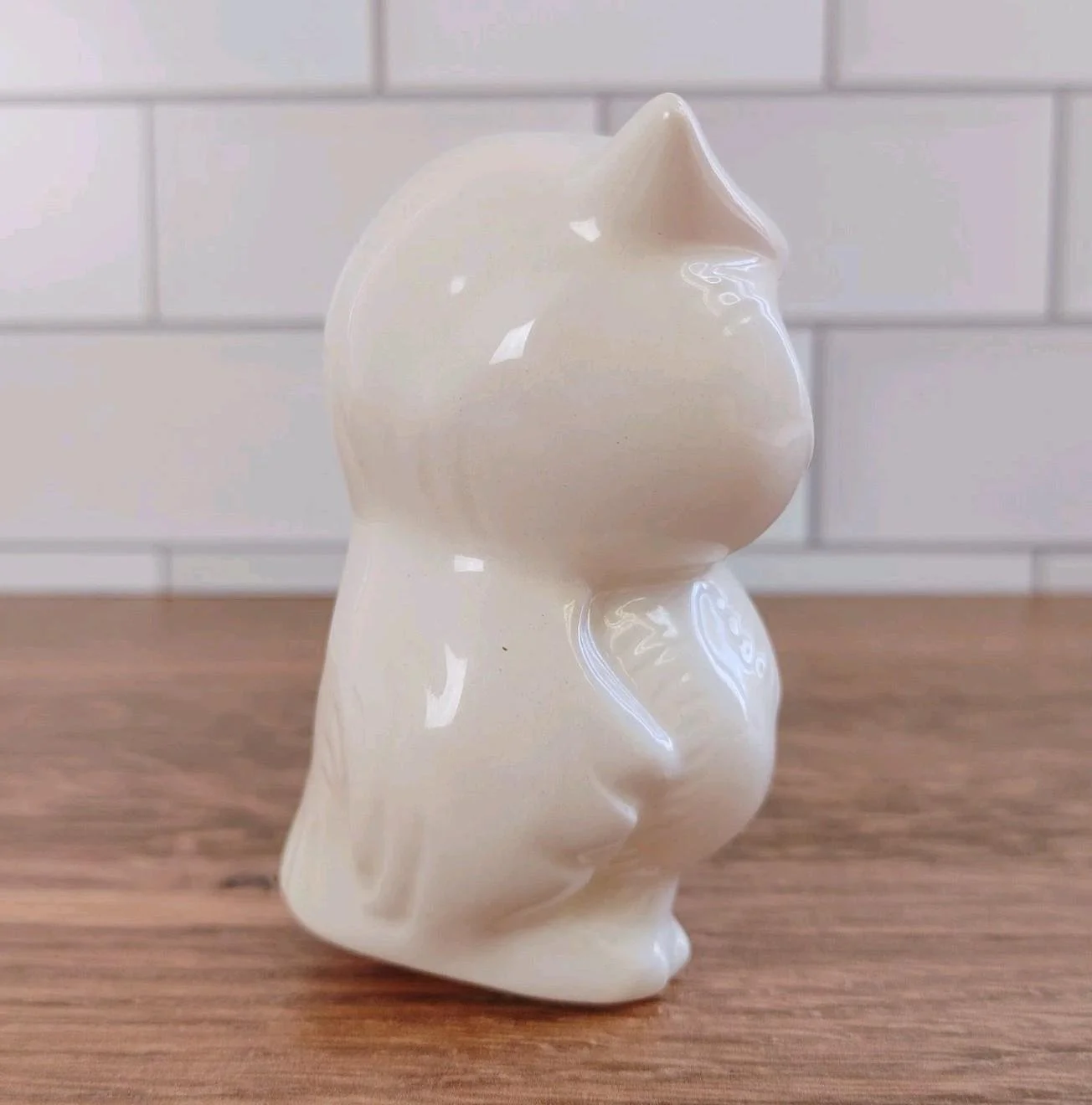 Vintage Ceramic Owl White 5” Sachet Potpourri Holder W/ Rubber Stopper