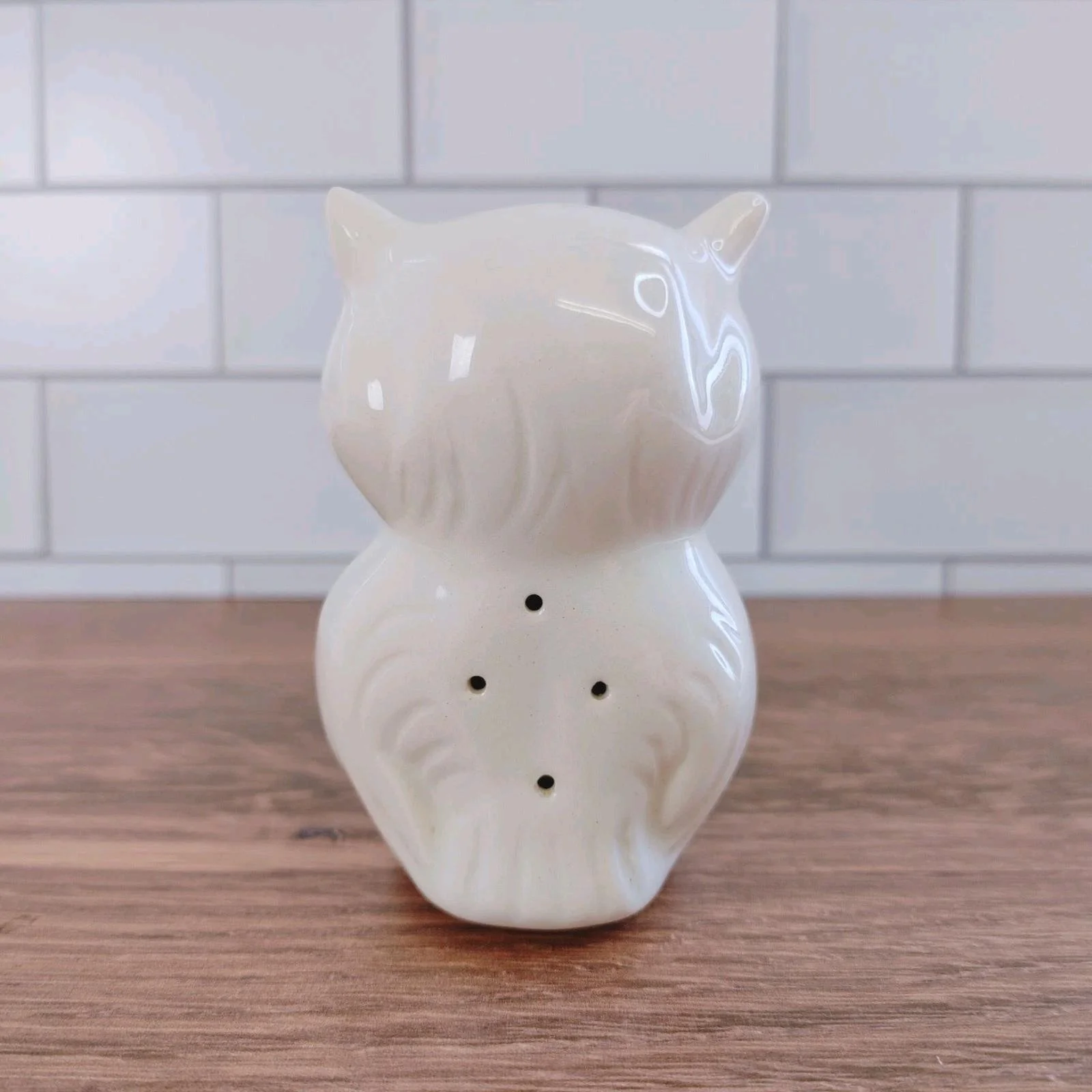 Vintage Ceramic Owl White 5” Sachet Potpourri Holder W/ Rubber Stopper