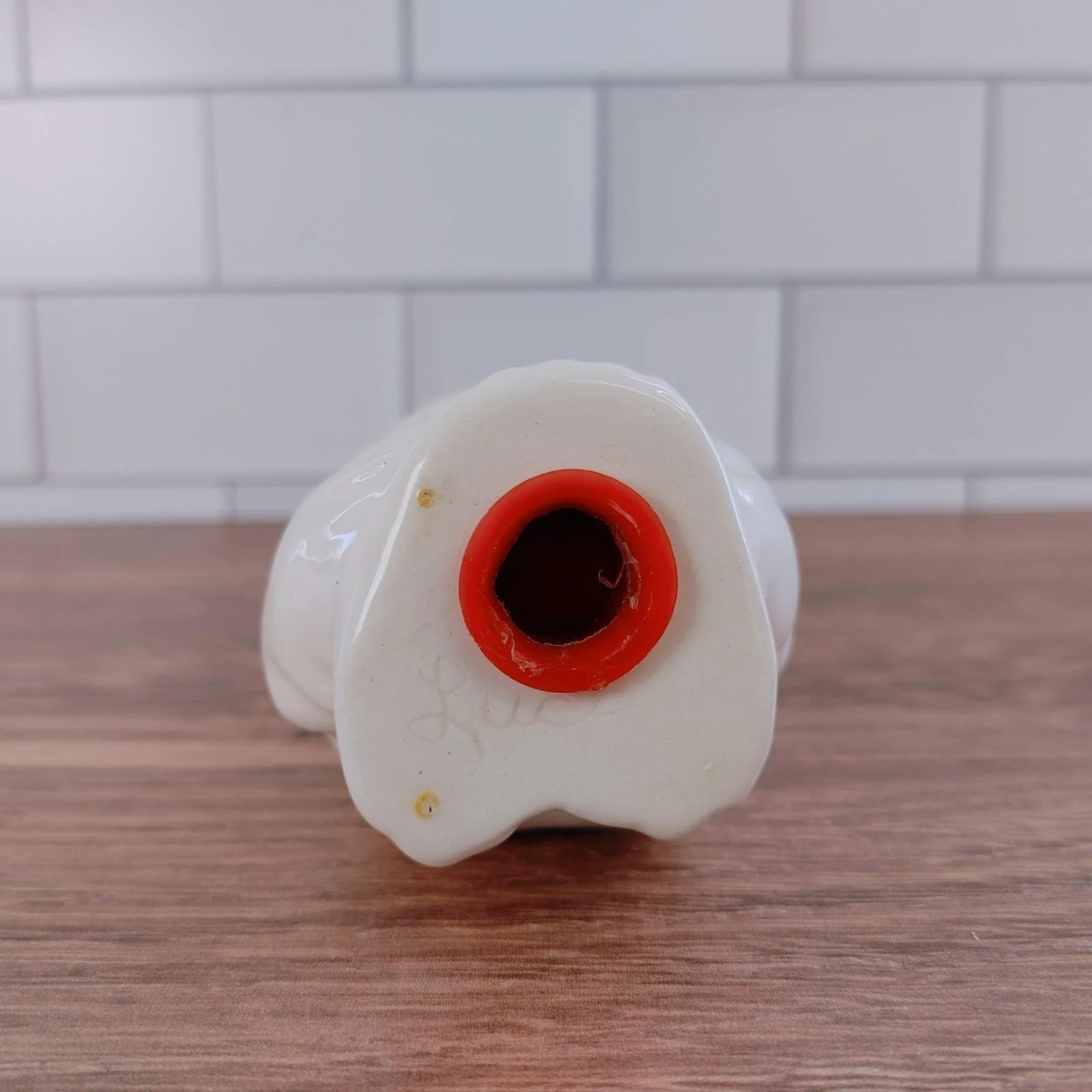 Vintage Ceramic Owl White 5” Sachet Potpourri Holder W/ Rubber Stopper