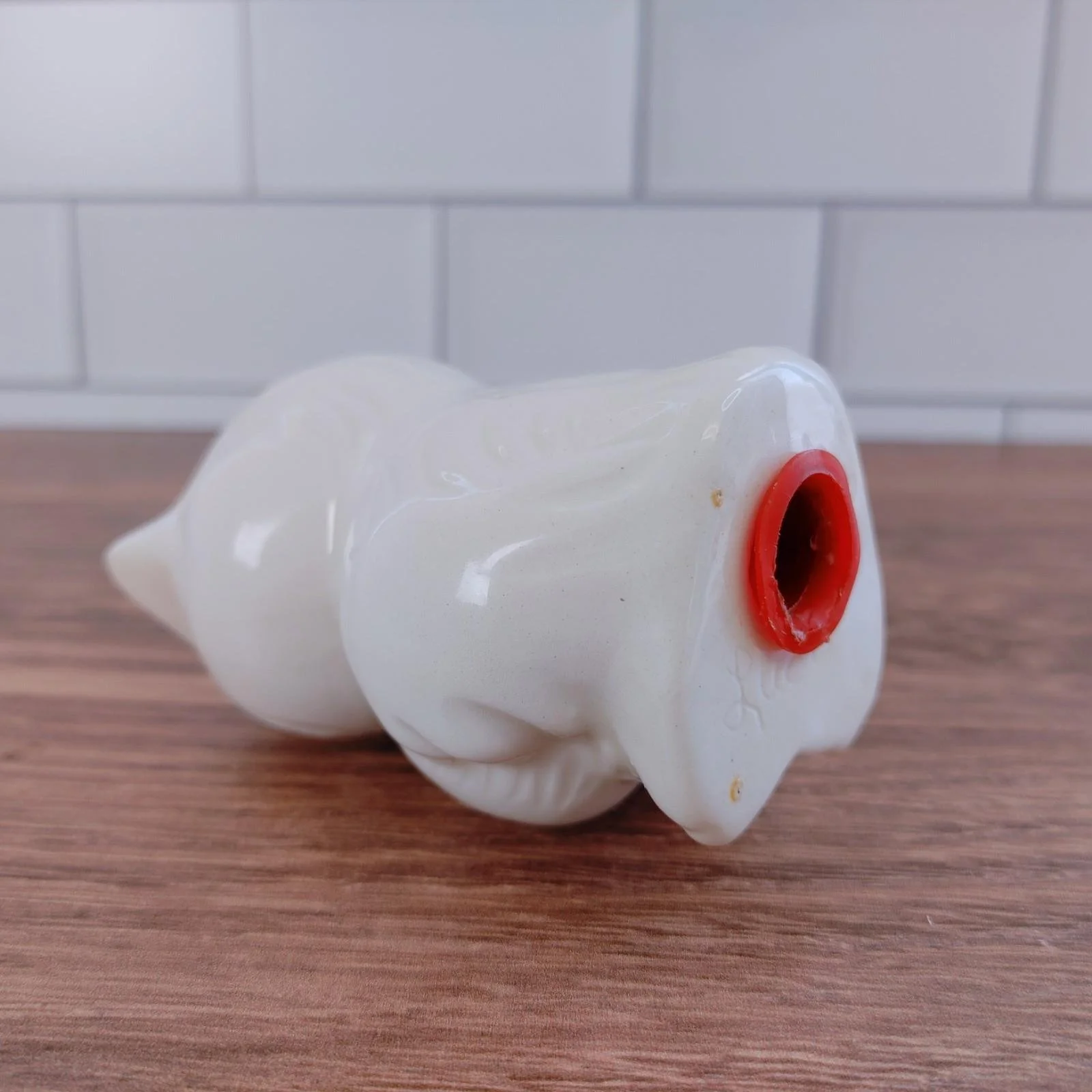 Vintage Ceramic Owl White 5” Sachet Potpourri Holder W/ Rubber Stopper