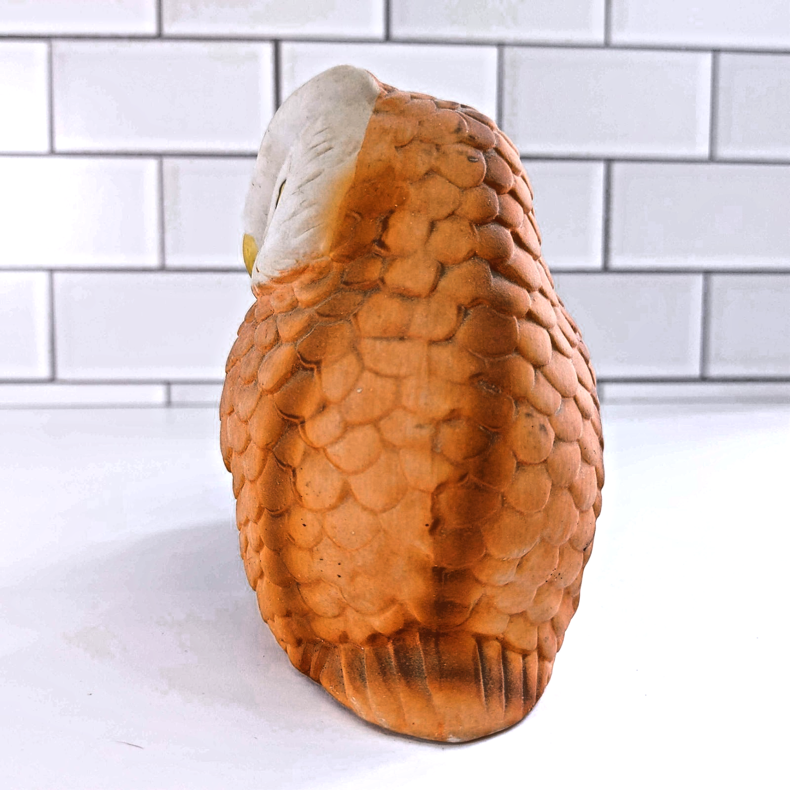 Vintage Owl Ceramic Votive Tealight Mother Baby Hugging Candle Holder