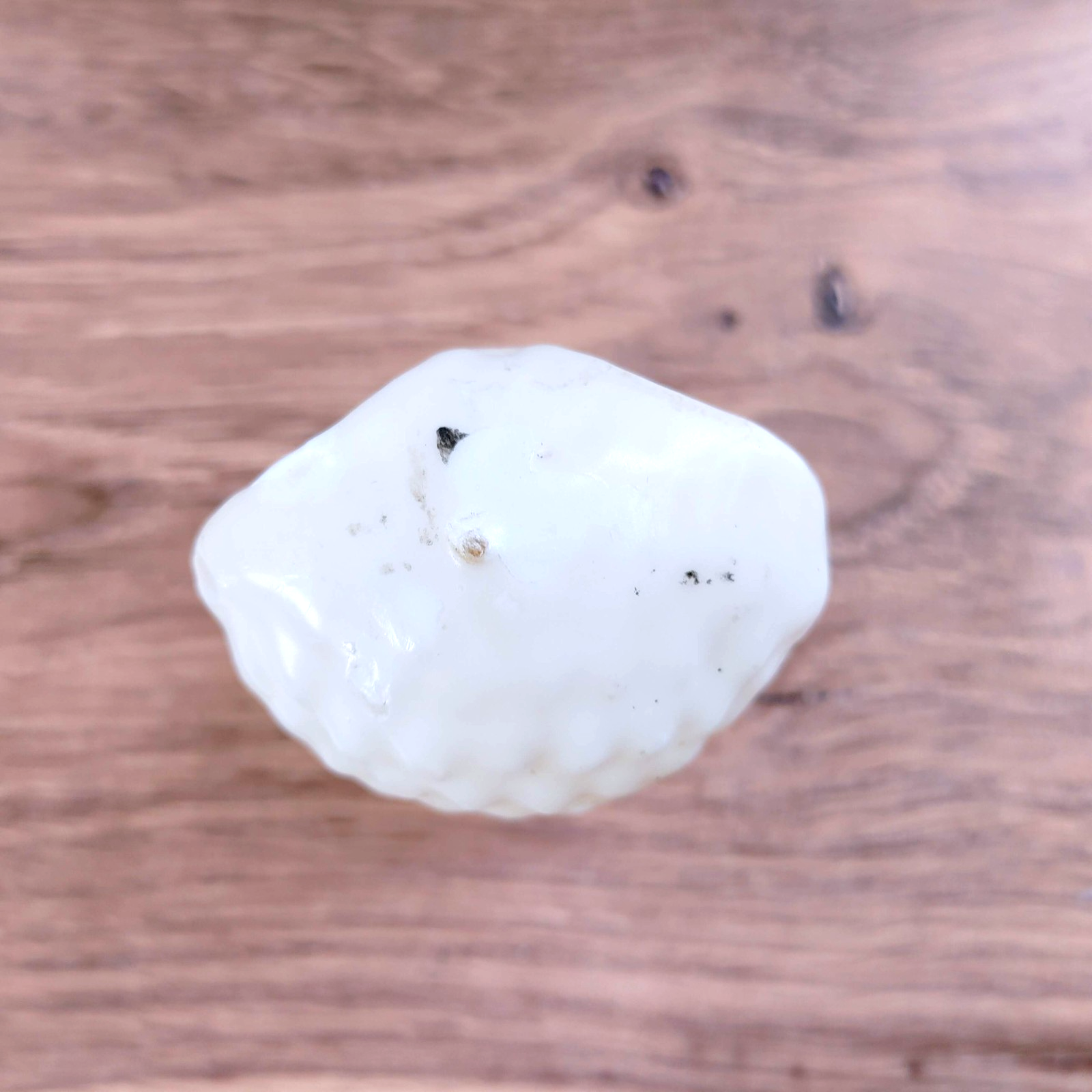 Vintage White Owl Candle Large Eyes Gold Accents 3"