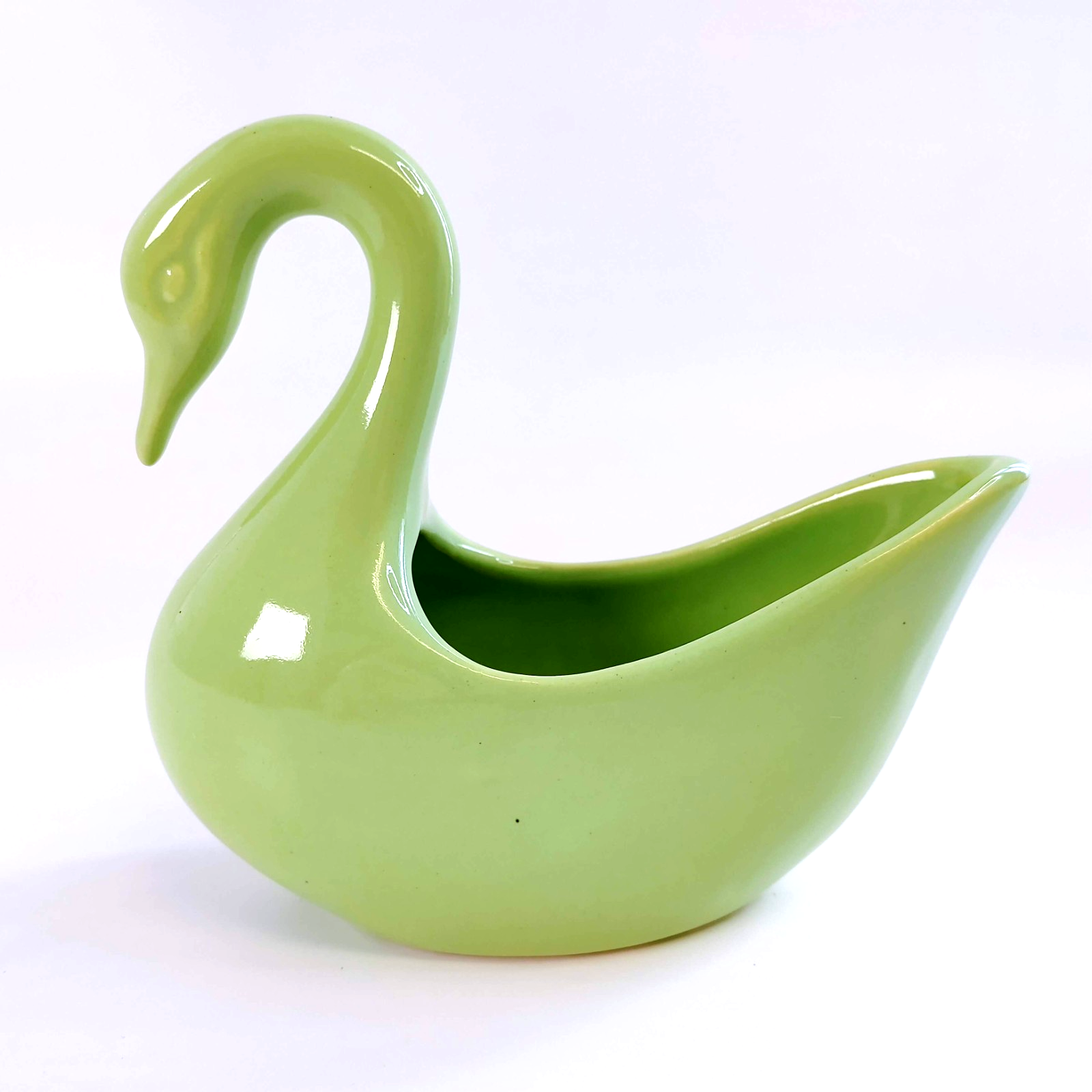 Vintage Camark Pottery Swan Planter Mint Green 1950s MCM