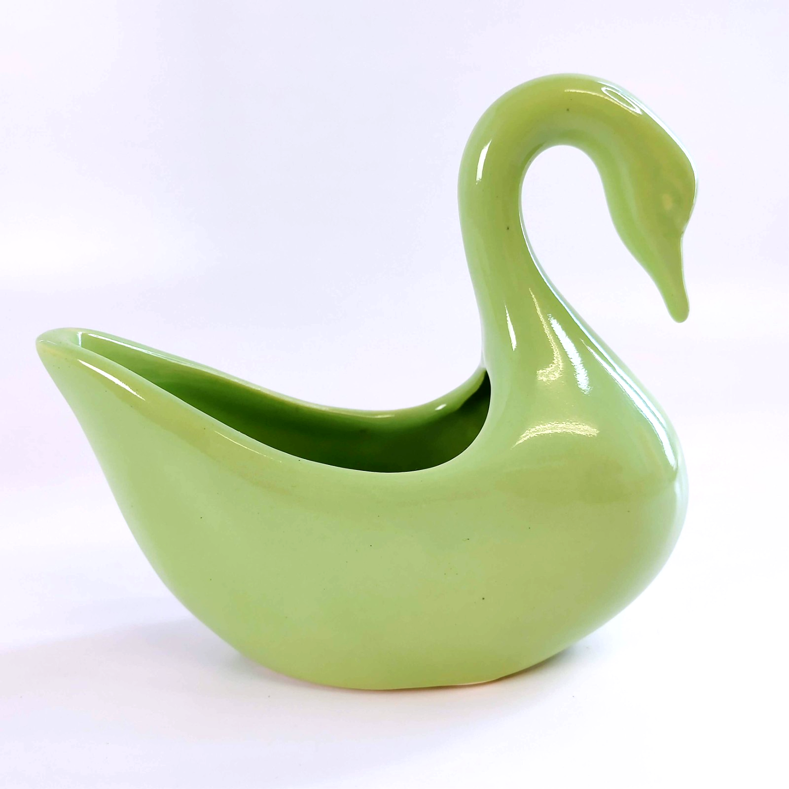 Vintage Camark Pottery Swan Planter Mint Green 1950s MCM