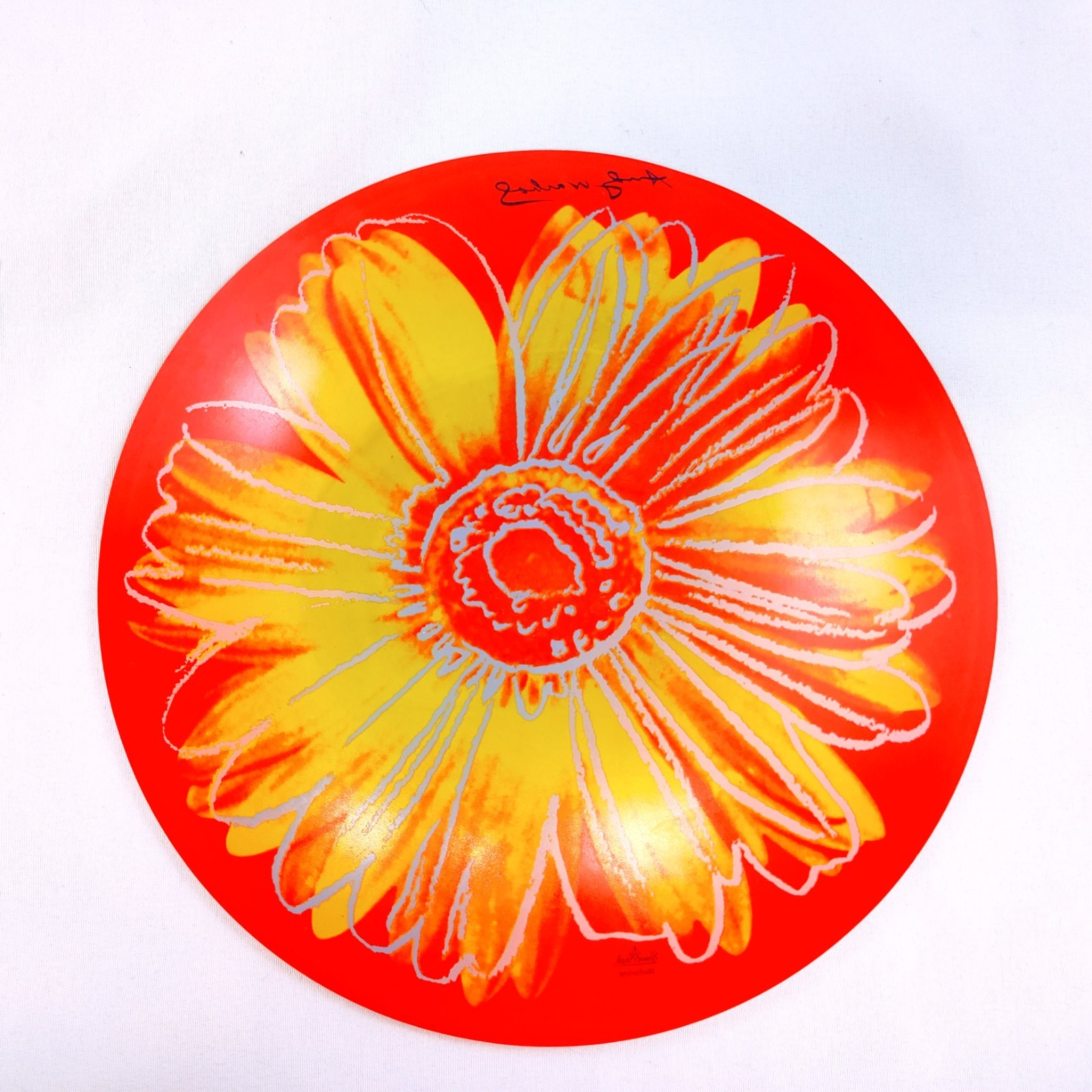 Rosenthal Studio Line Andy Warhol Red Yellow Daisy Glass Plate 7.5" Pop Art