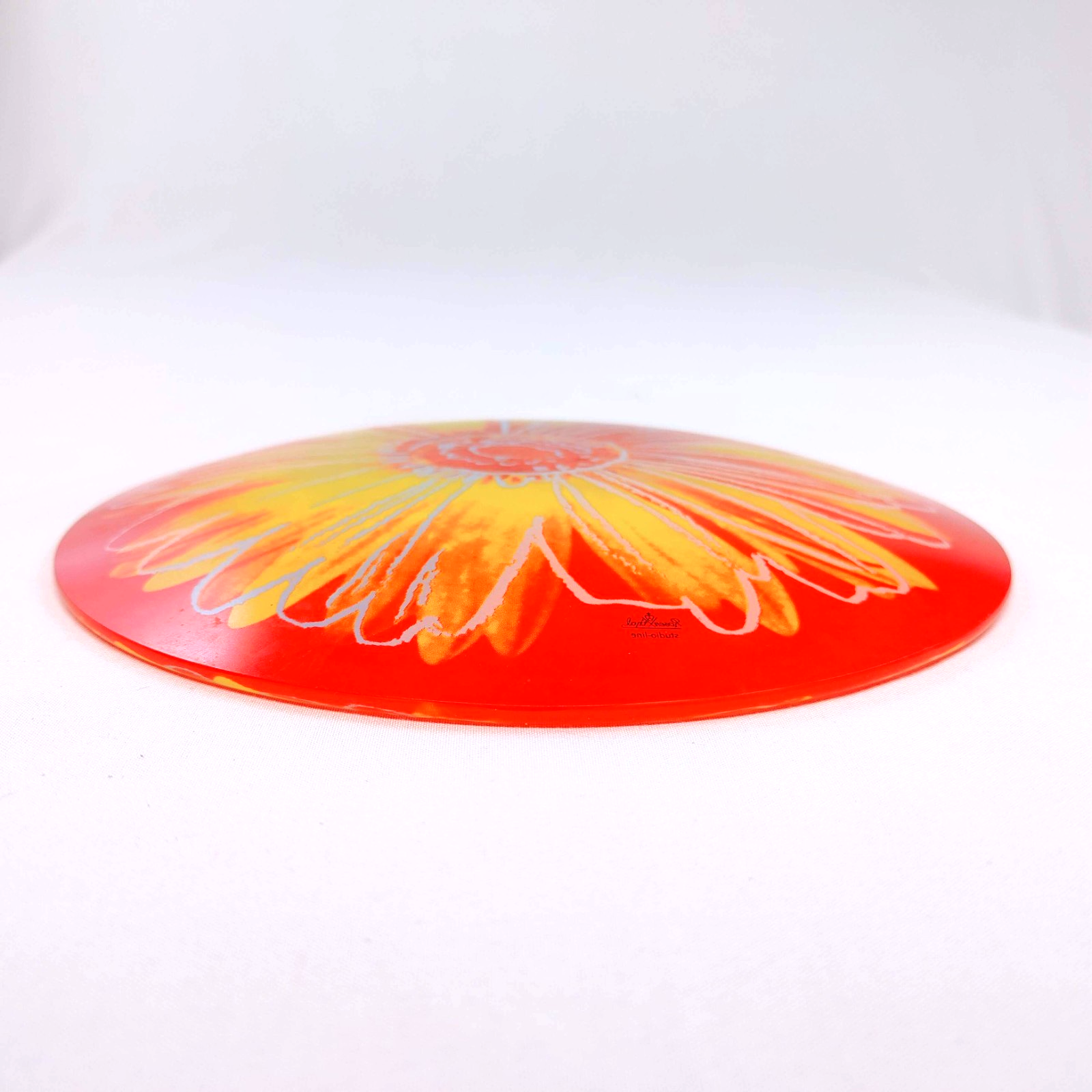 Rosenthal Studio Line Andy Warhol Red Yellow Daisy Glass Plate 7.5" Pop Art