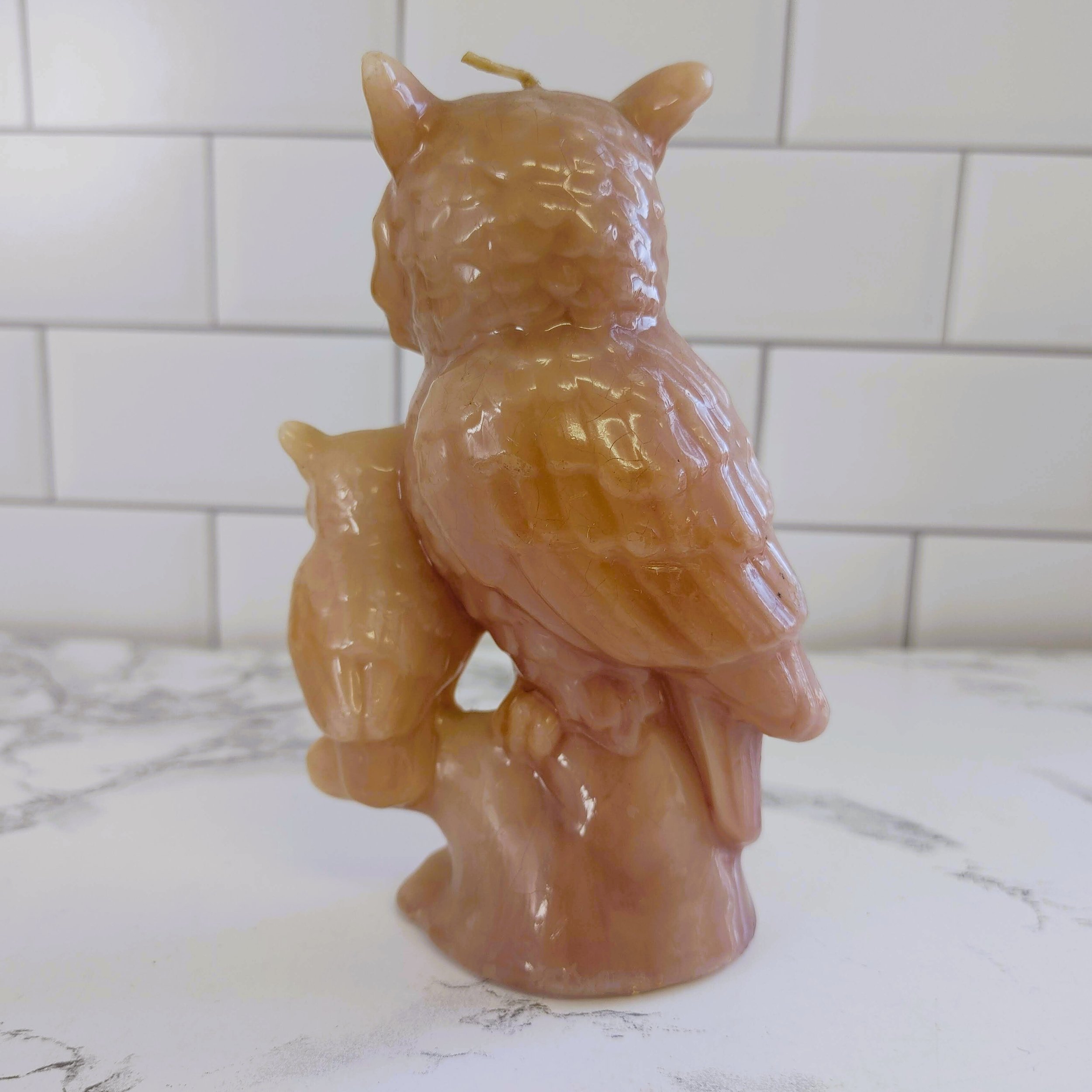 Vintage 1970s Owl Candle - 5" Tall, Never Burned