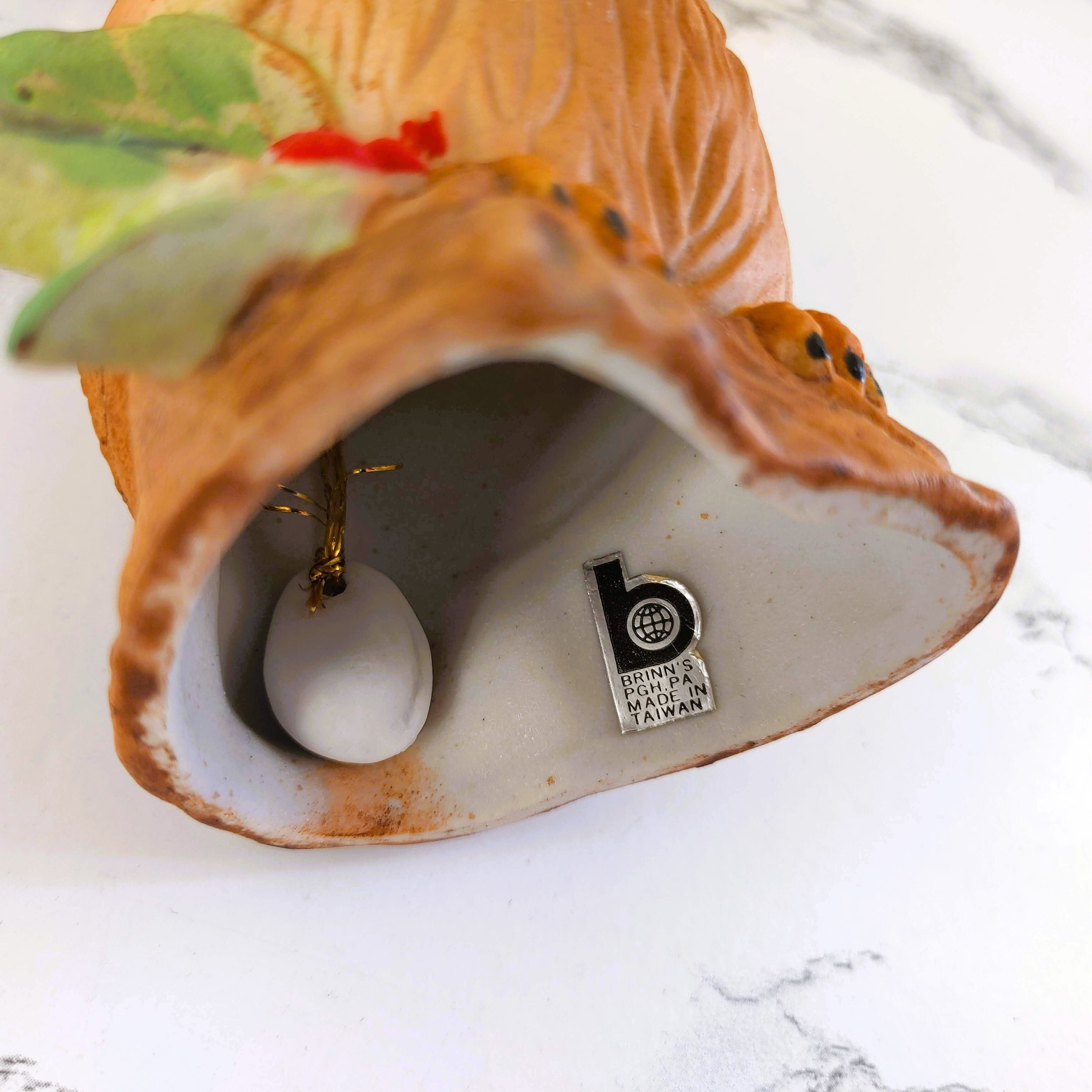 Vintage Ceramic Owl Bell by Brinn's - Made in Taiwan