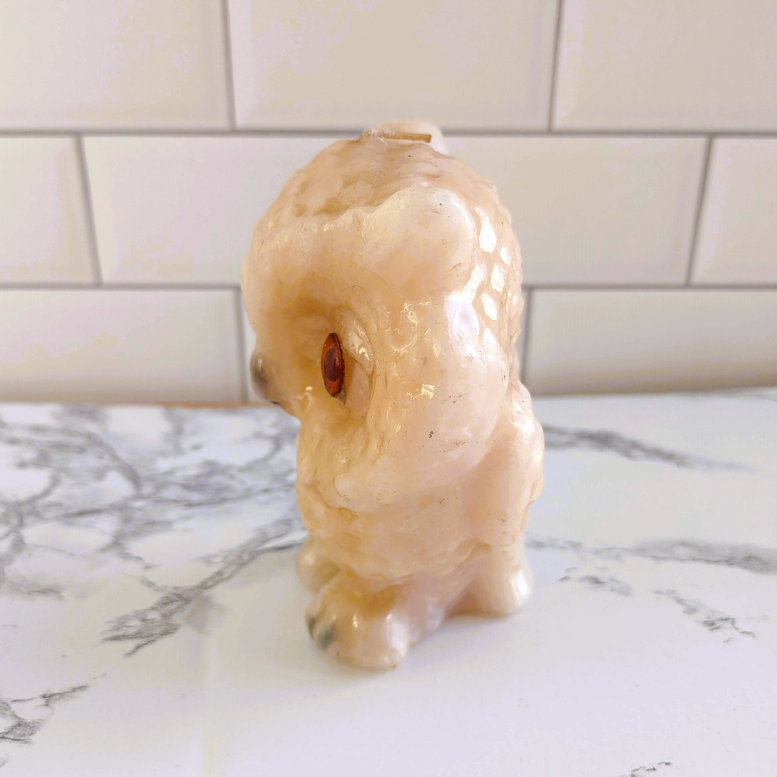 Vintage Owl Tan Candle Kitsch Tan and Grey