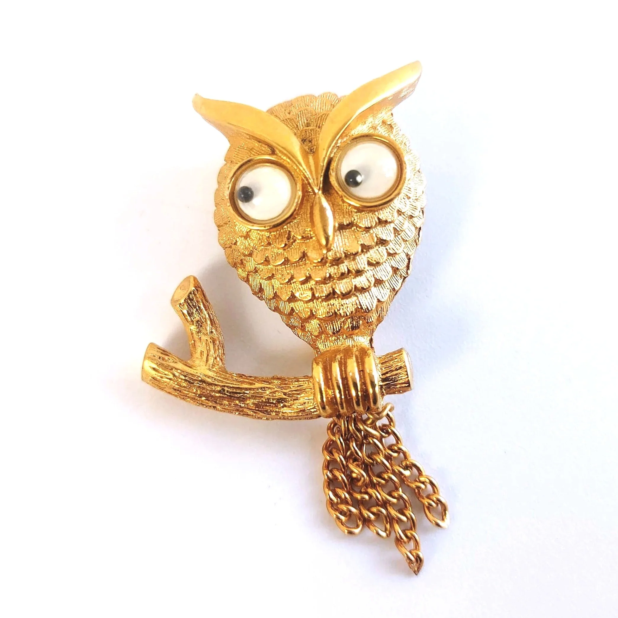 Vintage 1970s Avon "Wise Guy" Owl Brooch