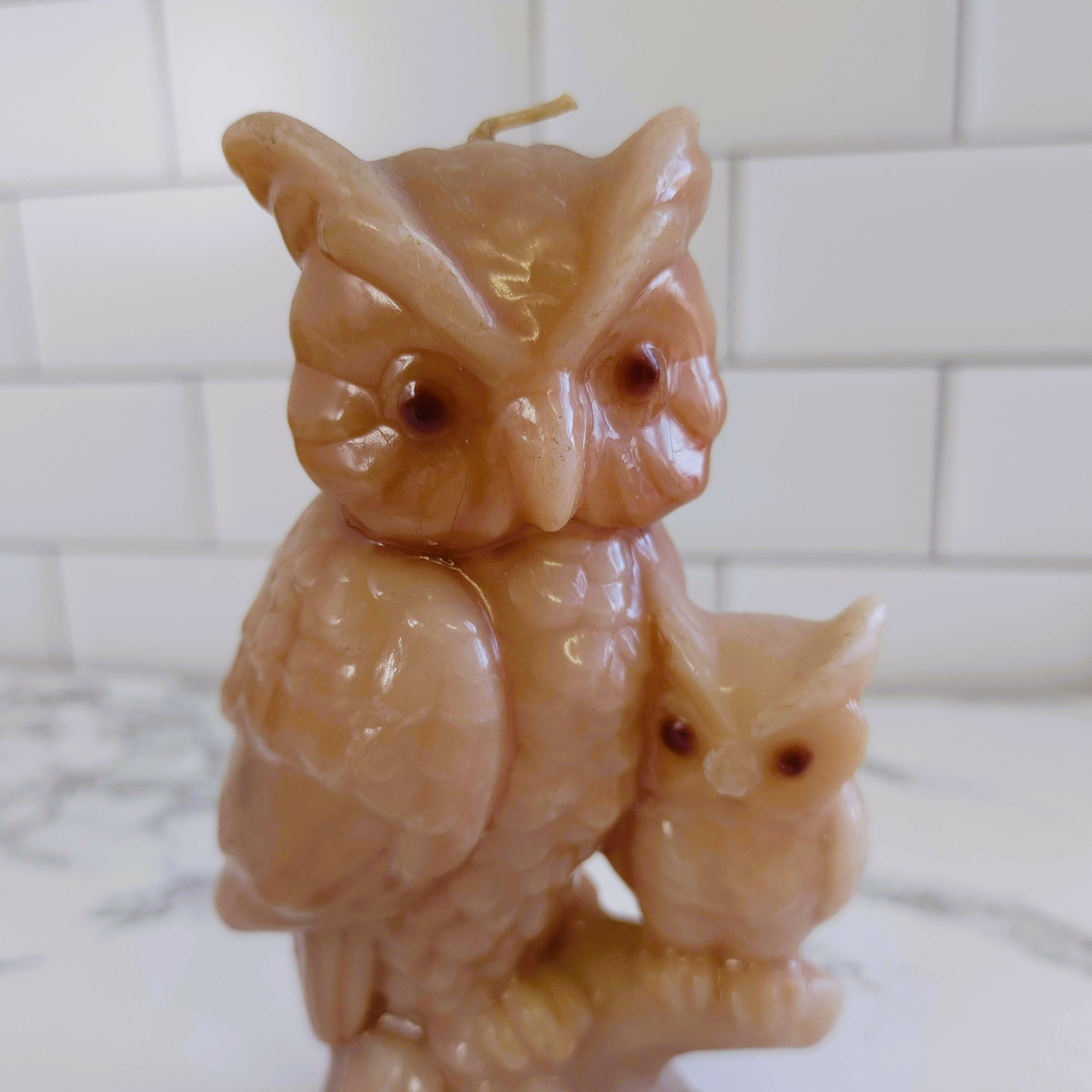 Vintage 1970s Owl Candle - 5" Tall, Never Burned