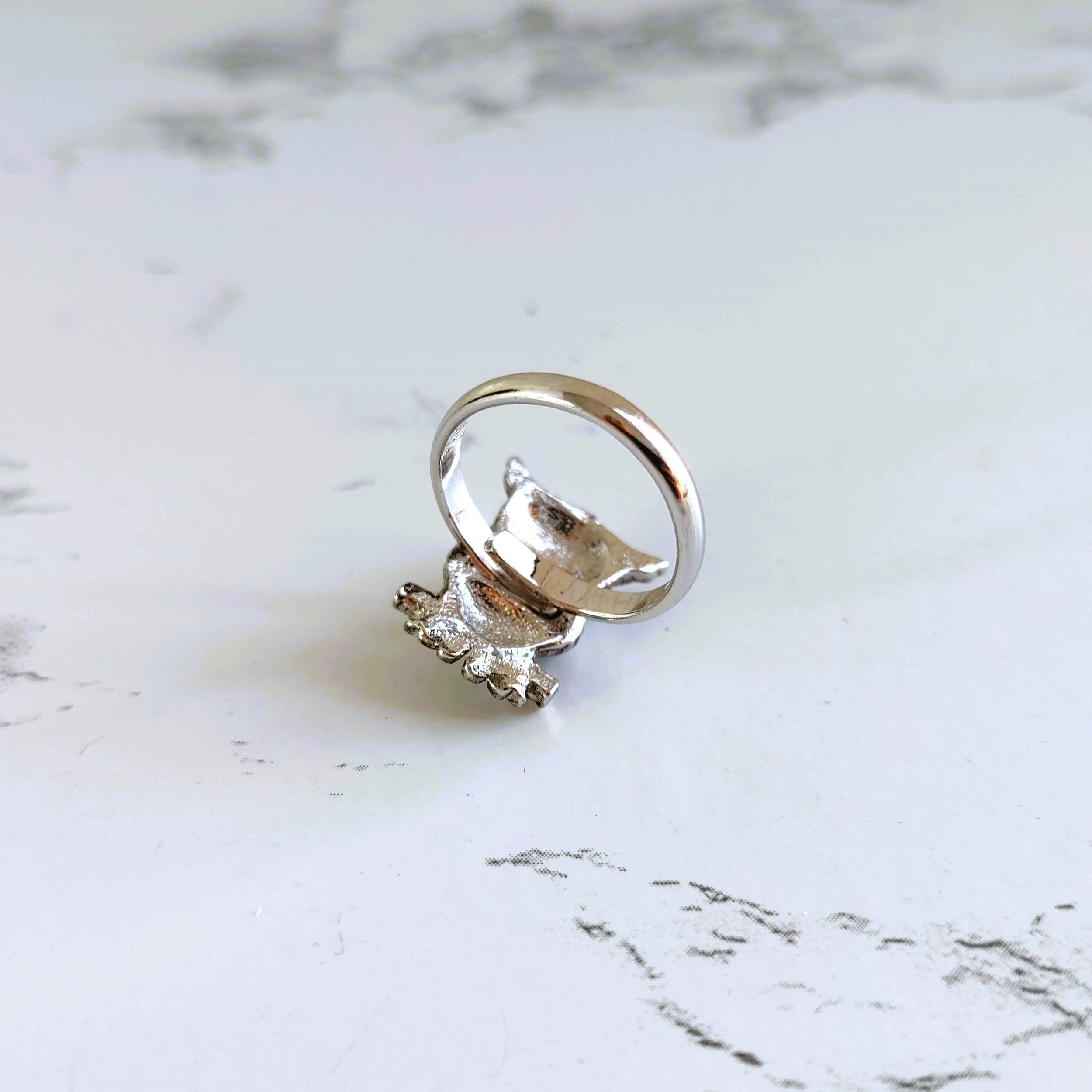 Vintage Sarah Coventry Silver-Tone Owl Adjustable Ring