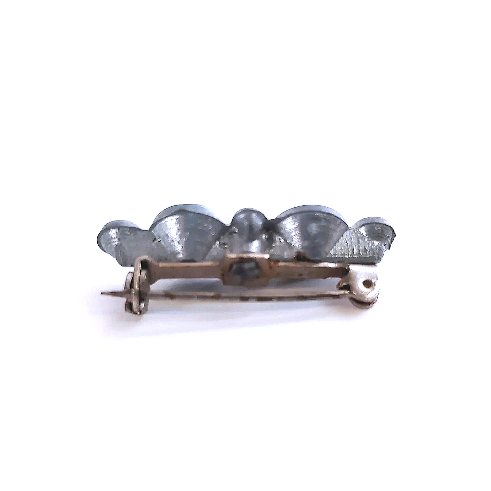 Vintage Mid Century Art Deco Rhinestone Bar Brooch Petite Lapel Pin
