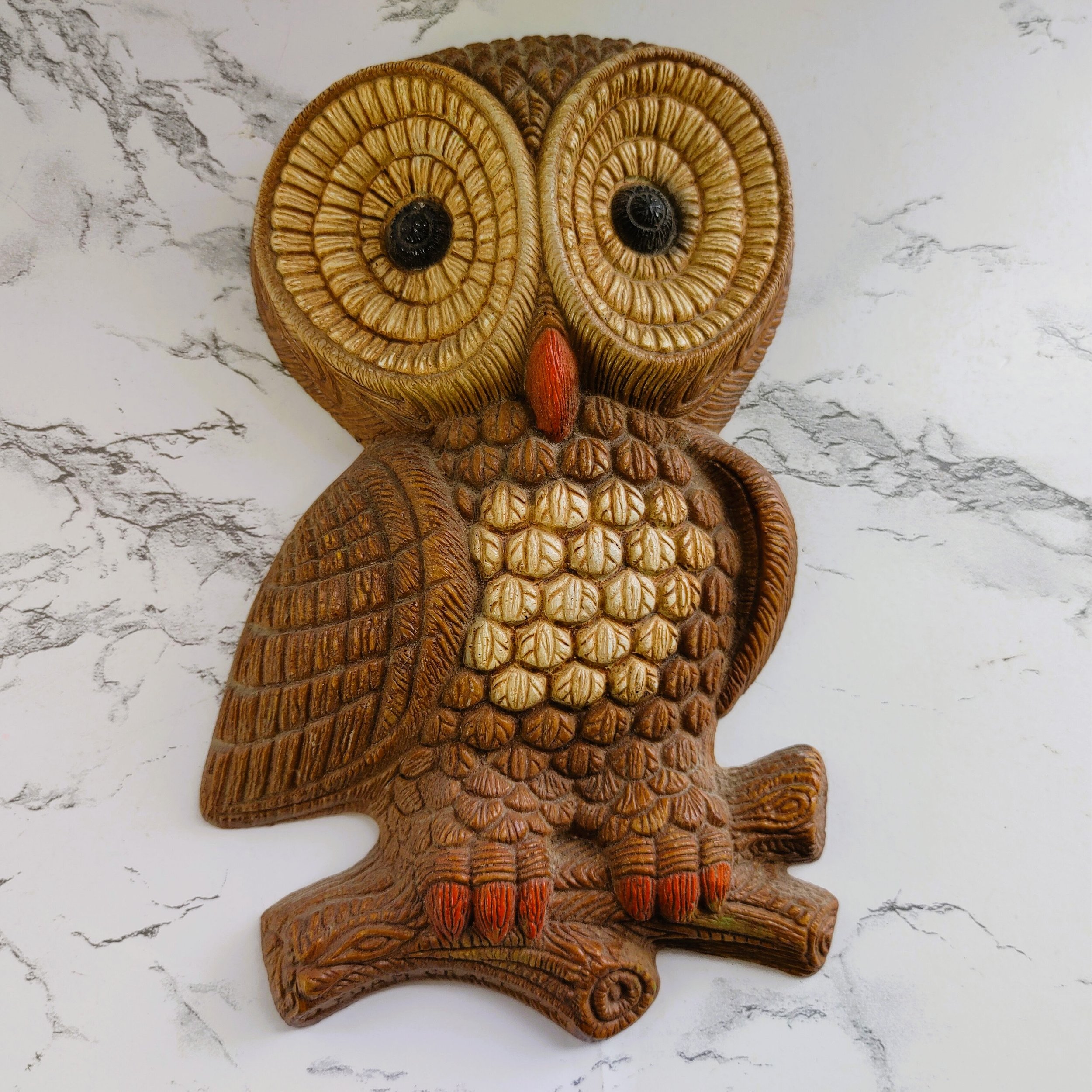 Vintage Brown Owl Wall Art Plaque