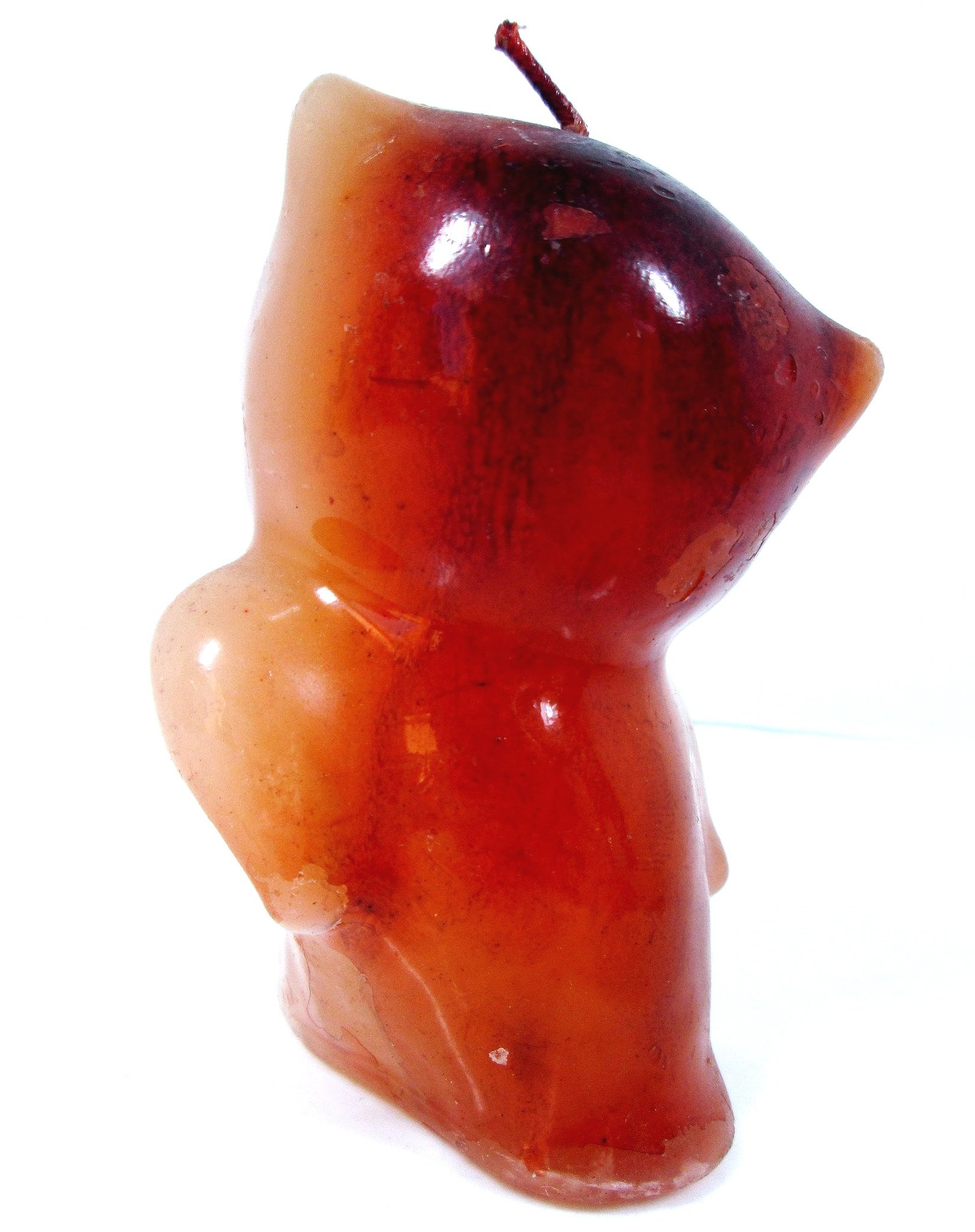 Vintage Ombre Owl Candle - Deep Yellow & Wine