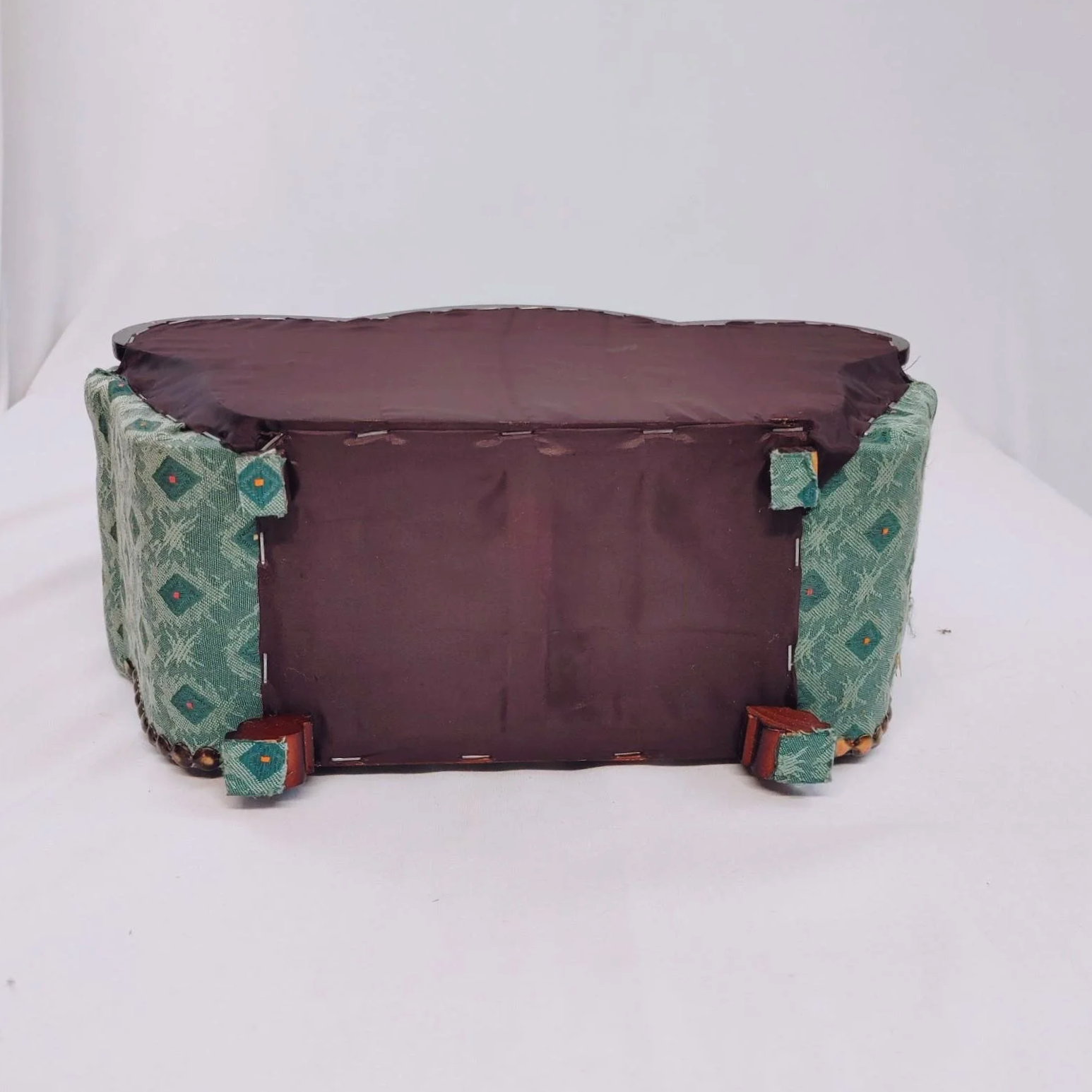 Vintage Crowne Doll Accessories Sofa / Loveseat - Green Pattern - 17" Long