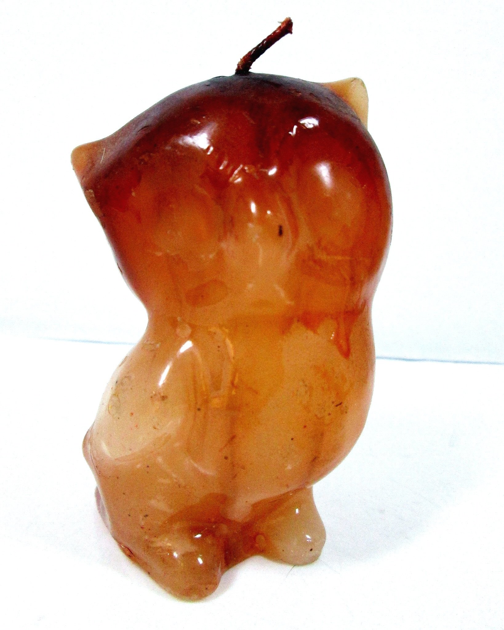 Vintage Ombre Owl Candle - Deep Yellow & Wine