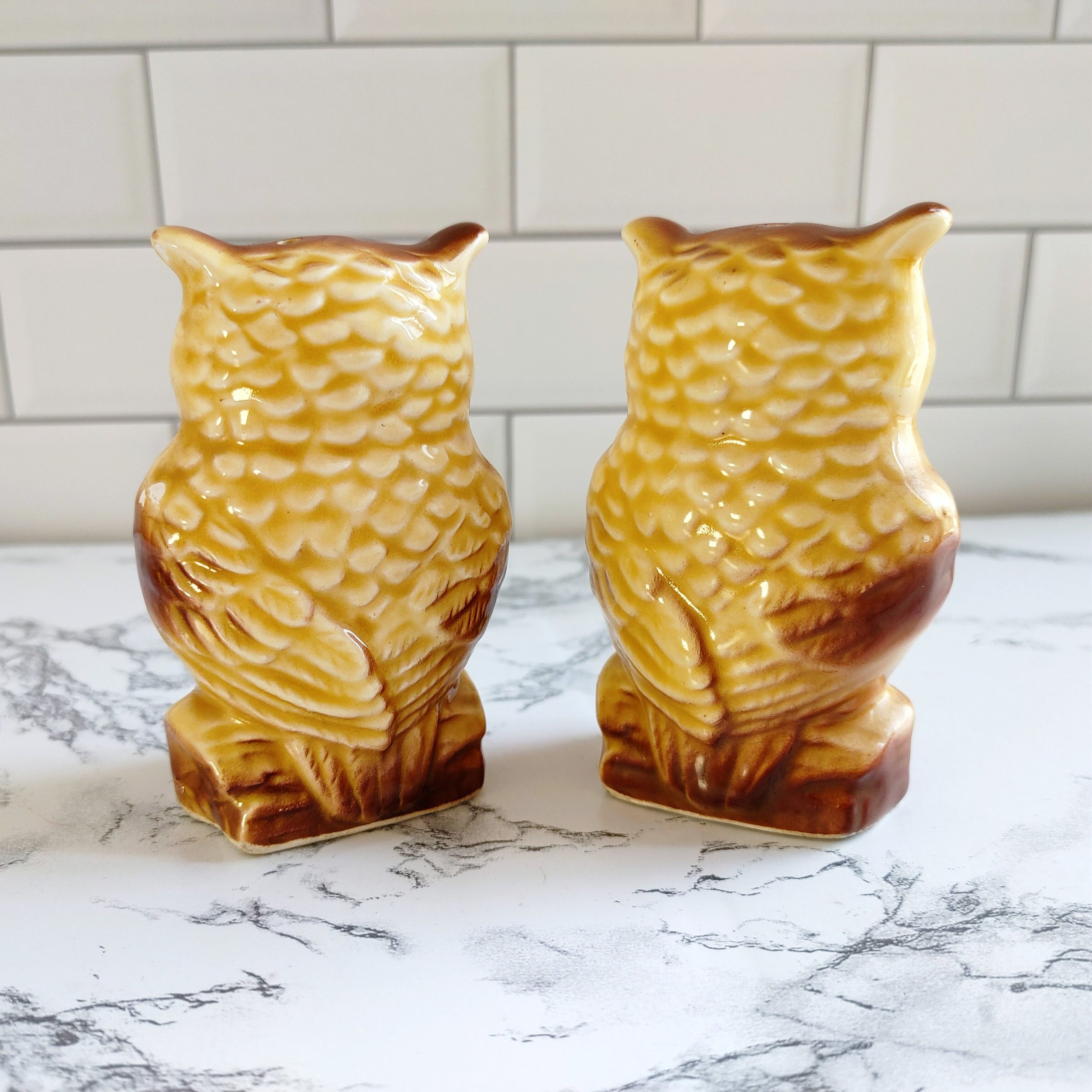 Vintage Owl Googly Eye Salt and Pepper Shakers - Florida Souvenir