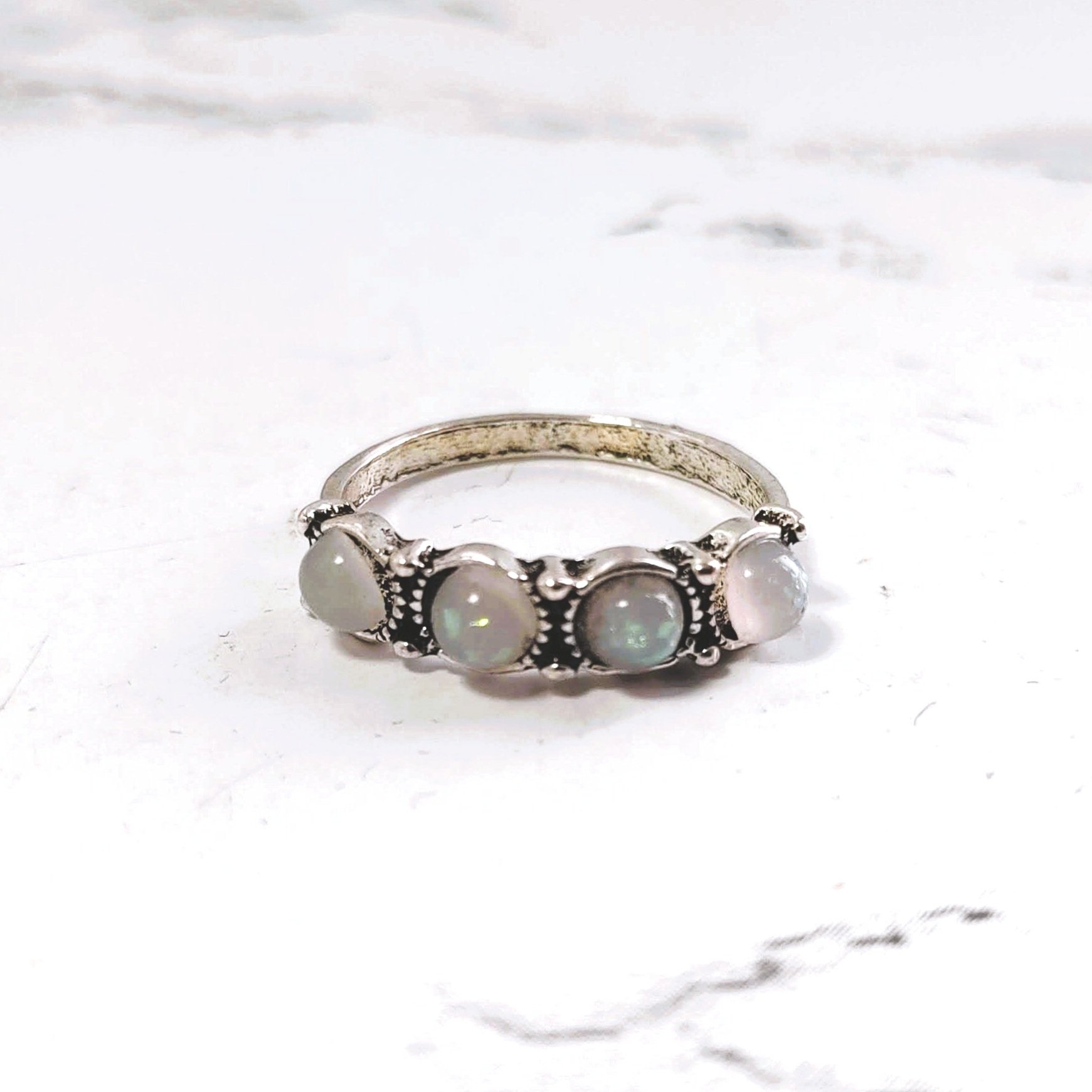 Vintage Opal Cocktail Ring, Size 6.5