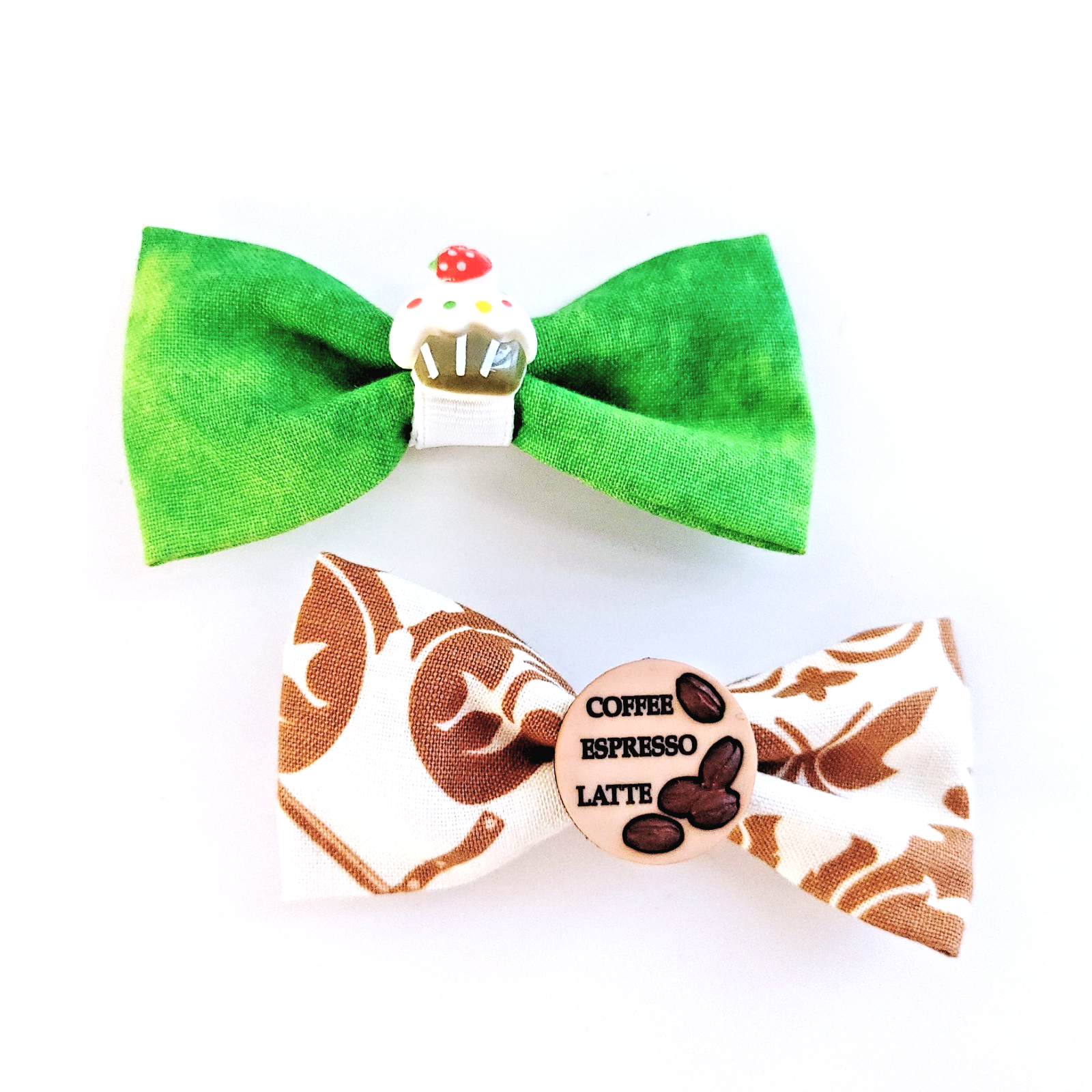 Handmade Cute Hair Bow Clips Coffee and Cupcake Set 2