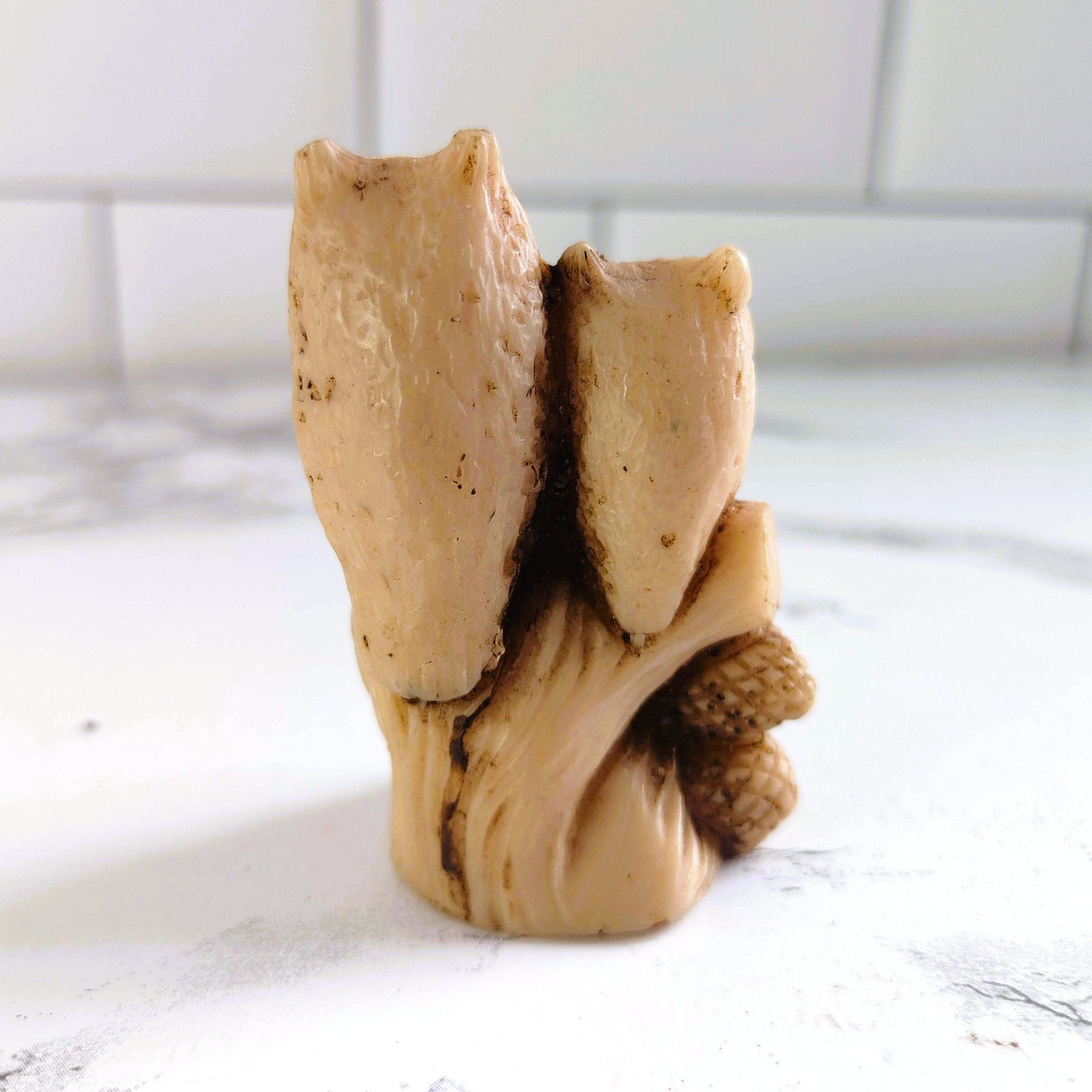 Vintage Wony Resin Owl Figurine - Made in Italy