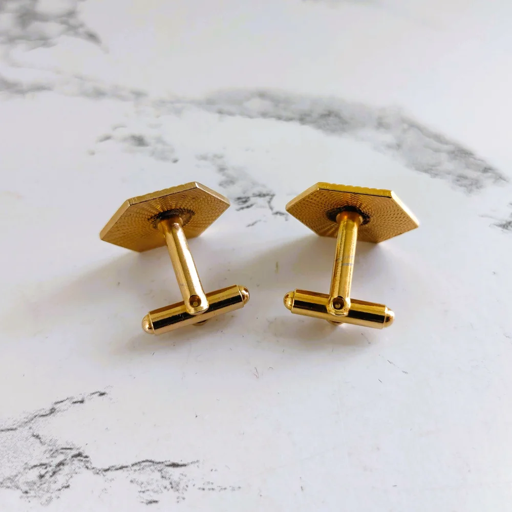 Boutons De Manchette Vintage Ton Or - Occasion, état Bon Selon Vendeur