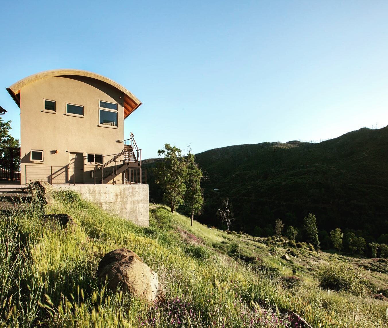 Celebrating the first buildings completed as part of a fire rebuild for the Harbin Hot Springs retreat center (@harbin_hot_springs); the Northern California facility suffered an almost total loss as a result of the Valley Fire in 2015. We departed fr